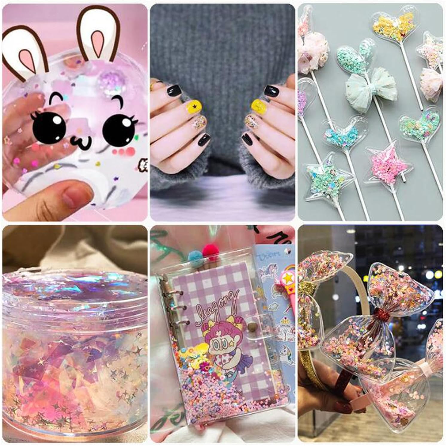 Lentejuelas de confeti con purpurina de pétalos de flor de cerezo para manualidades, arte de uñas, fiestas de vacaciones, tarjetas de bricolaje –