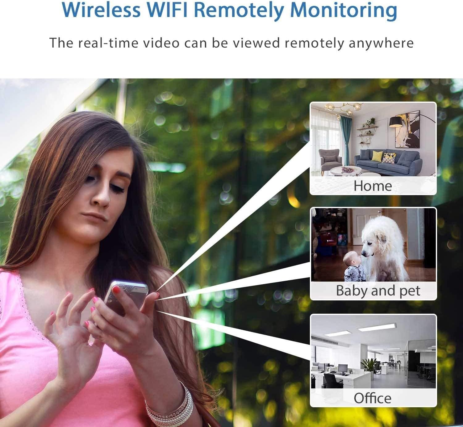 Cámaras de seguridad ocultas Mini cámara espía 1080 p HD inalámbrica WiFi visión remota Tiny cámaras de vigilancia para el hogar interior al aire