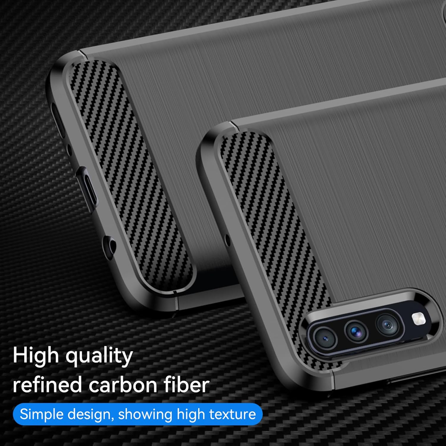 EUAGVQY Para Samsung A70 Galaxy A70 Caso Fibra de Carbono TPU Suave Antideslizante Durable Ligero Funda protectora para Samsung Galaxy A70 (negro)