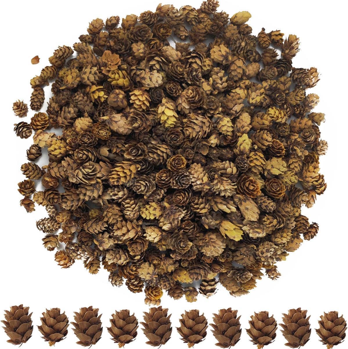 TIHOOD 320 minipiñas naturales de Navidad de 1.18 a 1.97 pulgadas a granel, adornos de piñas naturales de Navidad para manualidades, decoración del