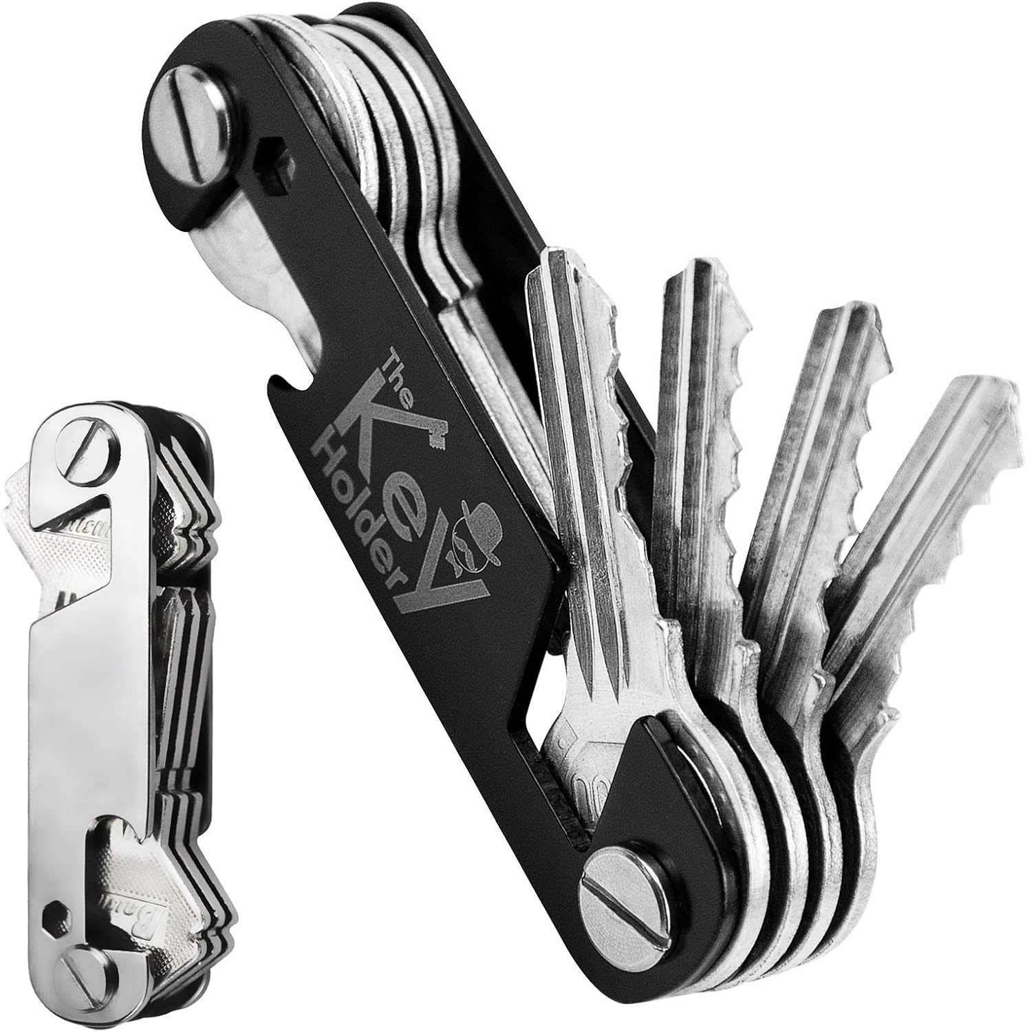 Llavero organizador de 2 piezas, llavero compacto para llaves, llavero plegable inteligente y ligero, multiherramienta con abrebotellassoporte para
