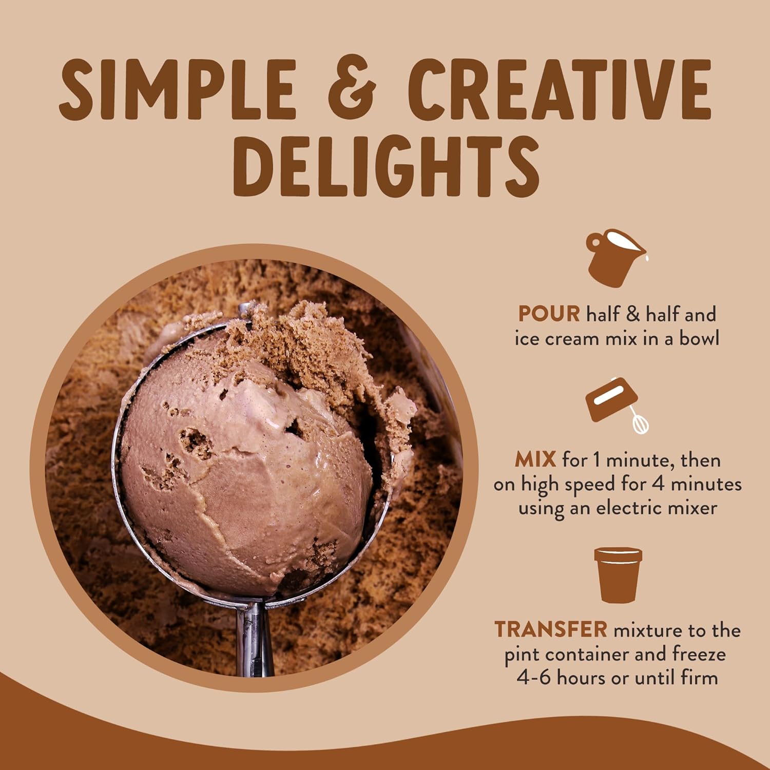 True Scoops Paquete de 3 mezclas de helado variado vainilla, chocolate, fresa. Añade un ingrediente mitad y mitad. Hace 1 pinta de helado con una