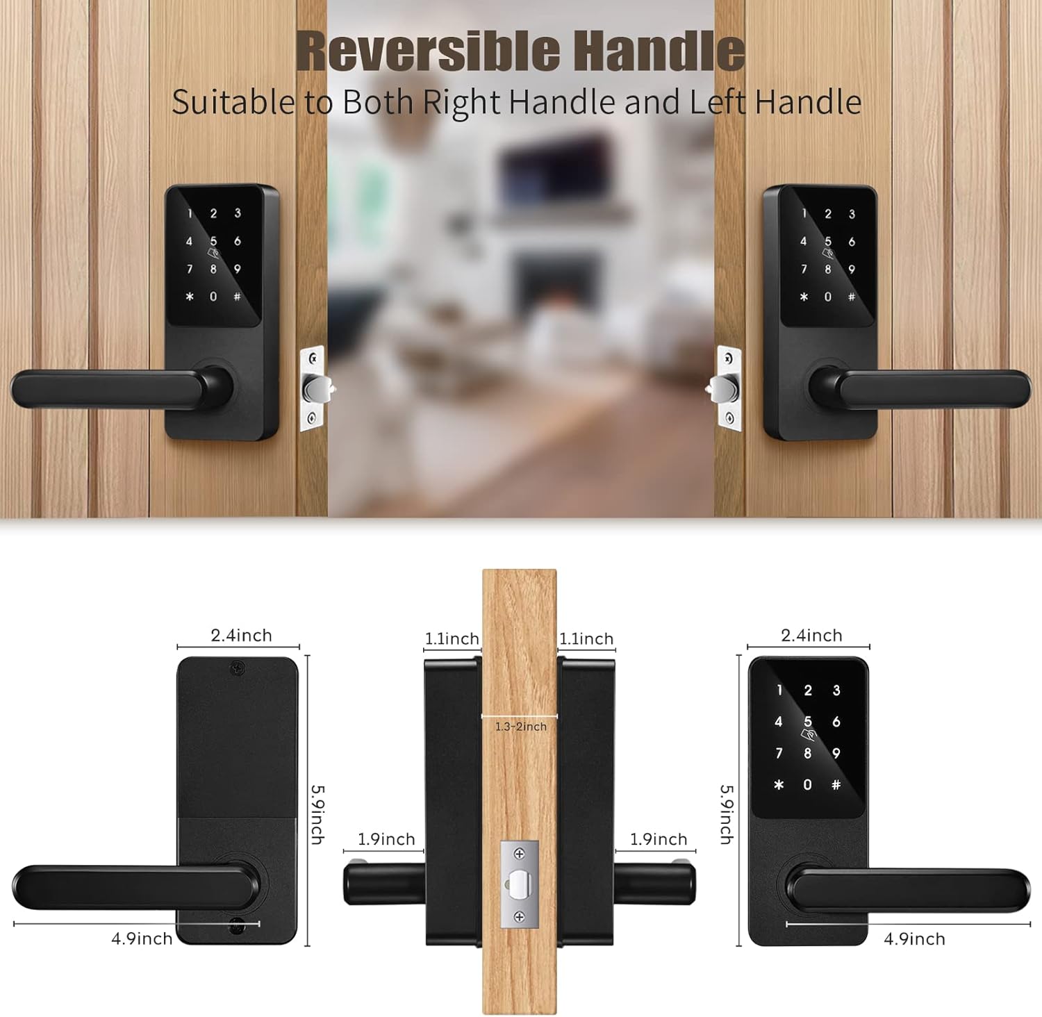 Cerradura inteligente WiFi con puerta de entrada, cerradura de puerta de entrada sin llave, cerradura inteligente para puerta delantera, cerradura