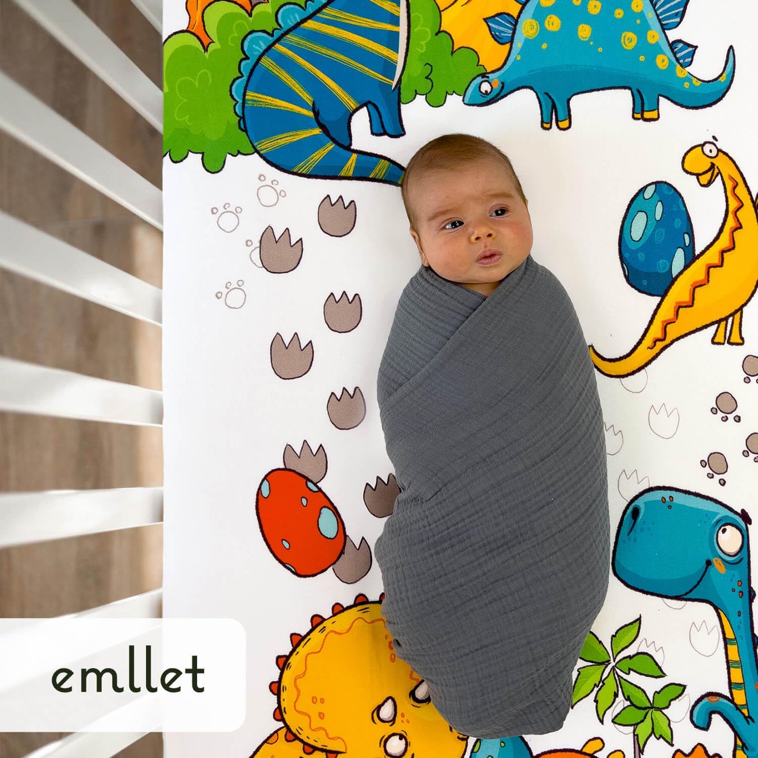 EMLLET – Sábana para cuna, tela de algodón transpirable y segura con certificación Oeko-TEX, ideal para fondos de fotos, se adapta a todos los
