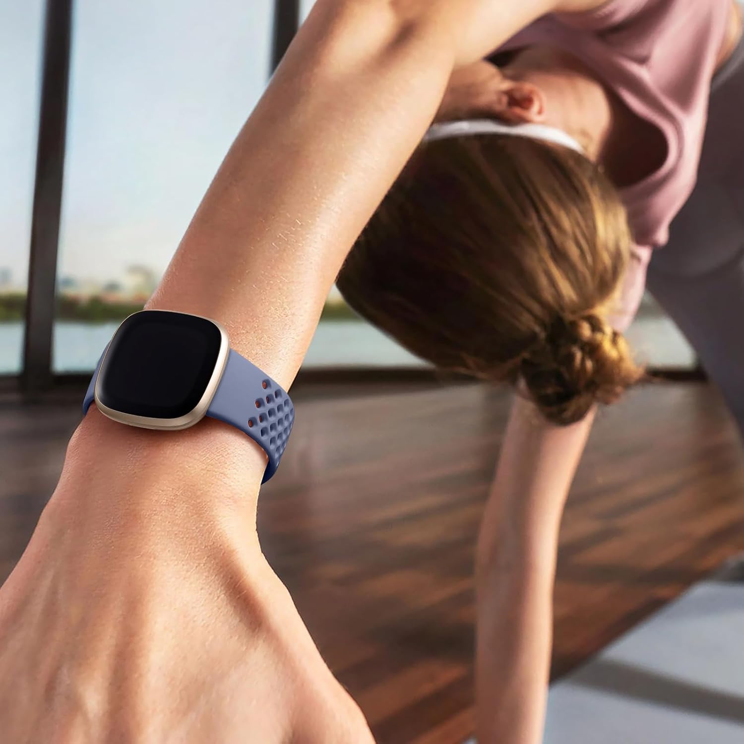 Getino Correa deportiva compatible con Fitbit Versa 4Versa 3 y Fitbit SenseSense 2 correas para mujeres y hombres, correa impermeable de repuesto