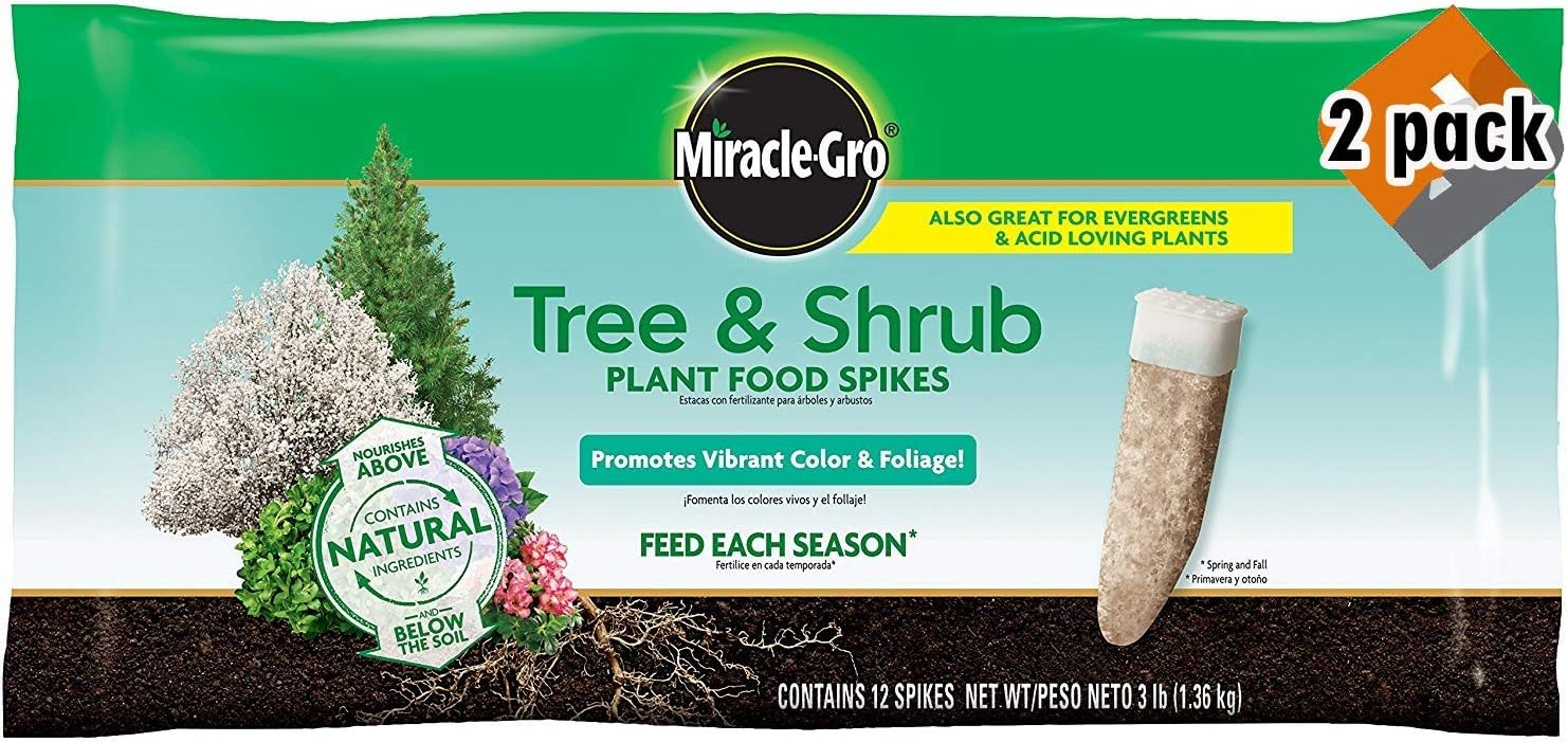 Miracle-Gro – Picos fertilizantes para árboles y arbustos, paquete de 12, paquete de 2