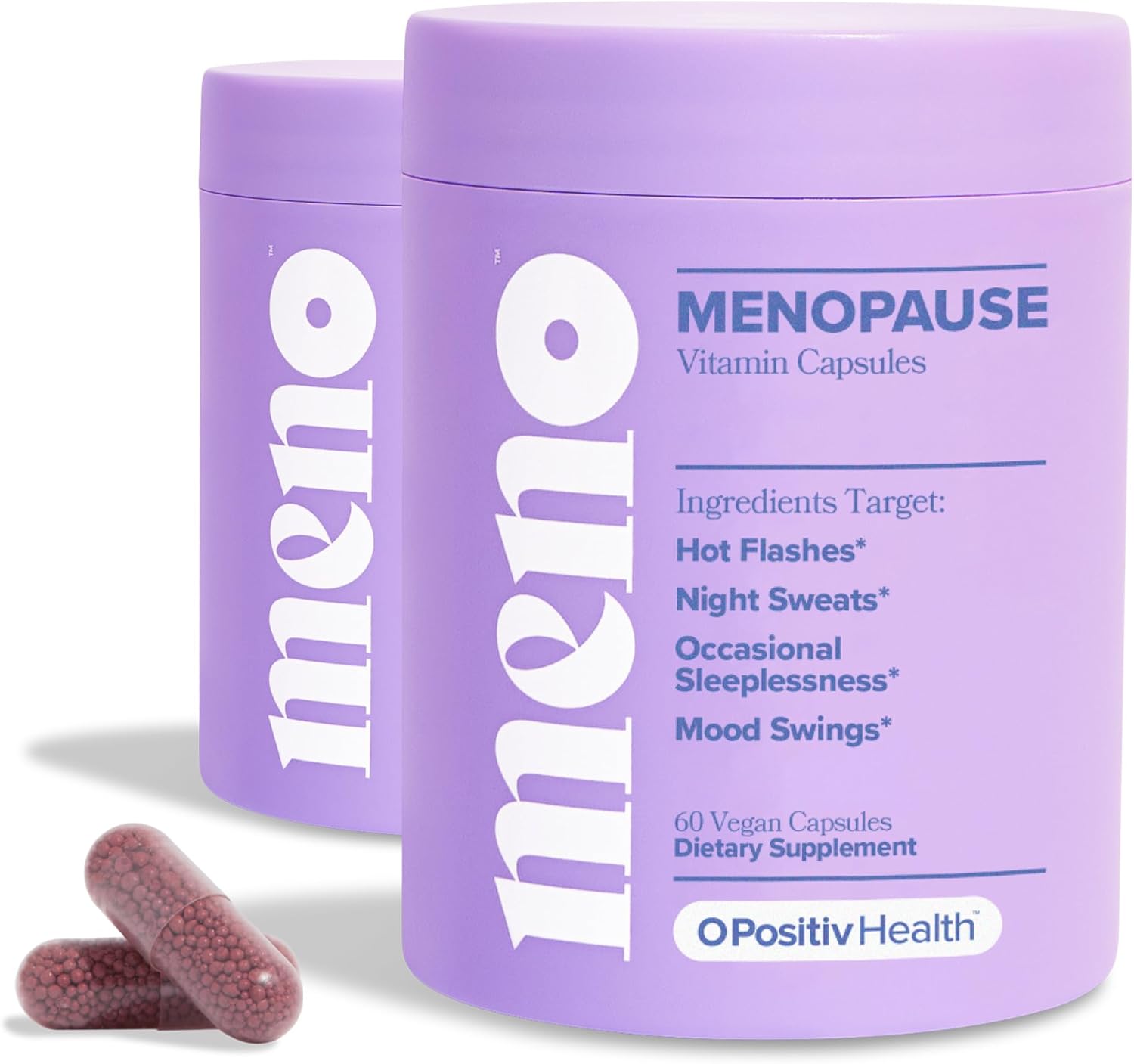 MENO Vitaminas para la menopausia, 30 porciones (paquete de 2)  Suplementos de menopausia sin hormonas para mujeres con cohosh negro y ashwagandha