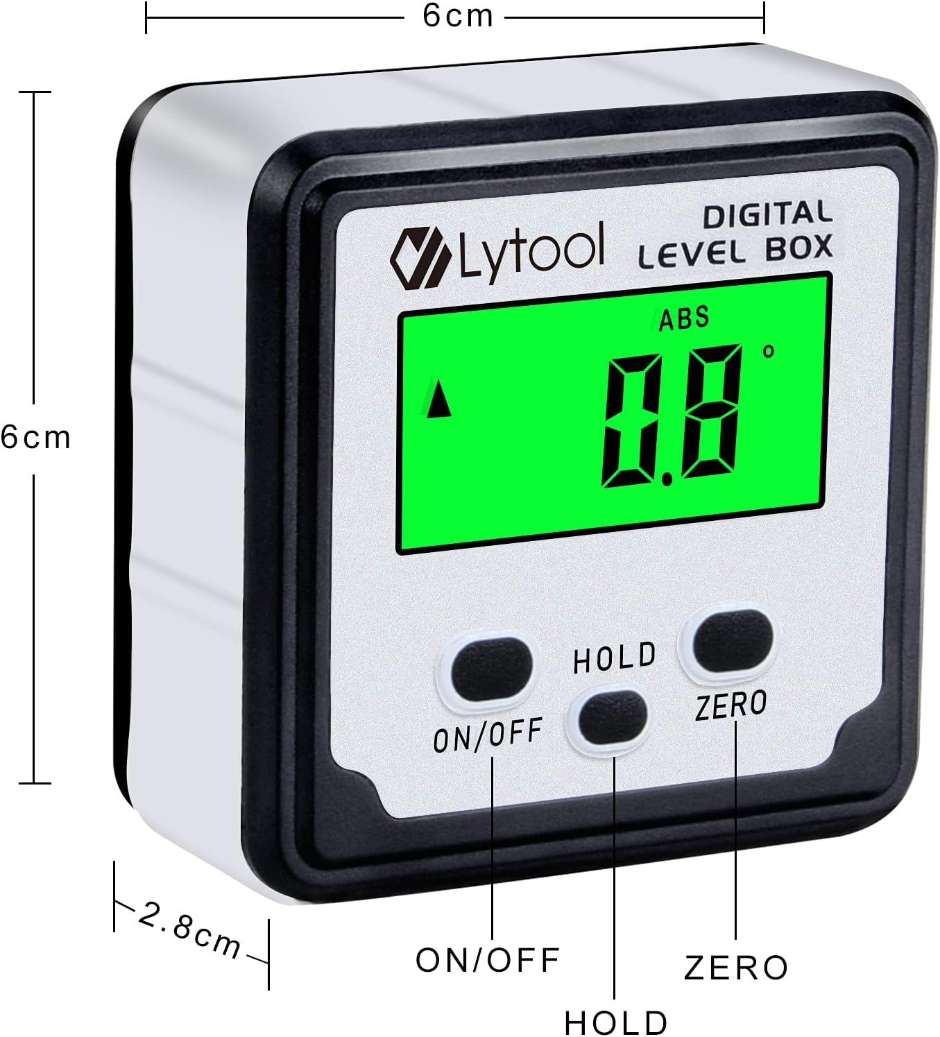 Herramienta digital de búsqueda de ángulos, medidor de ángulo Lytool Herramienta de nivel electrónico con nivel de burbuja y base magnética,