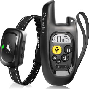 Vivalada Collar de choque para perro con control remoto, collar de choque recargable para perros pequeños, medianos y grandes, 5-110 libras, IPX7 Vivalada Collar de choque para perro con control remoto, collar de choque recargable para perros pequeños, medianos y grandes, 5-110 libras, IPX7