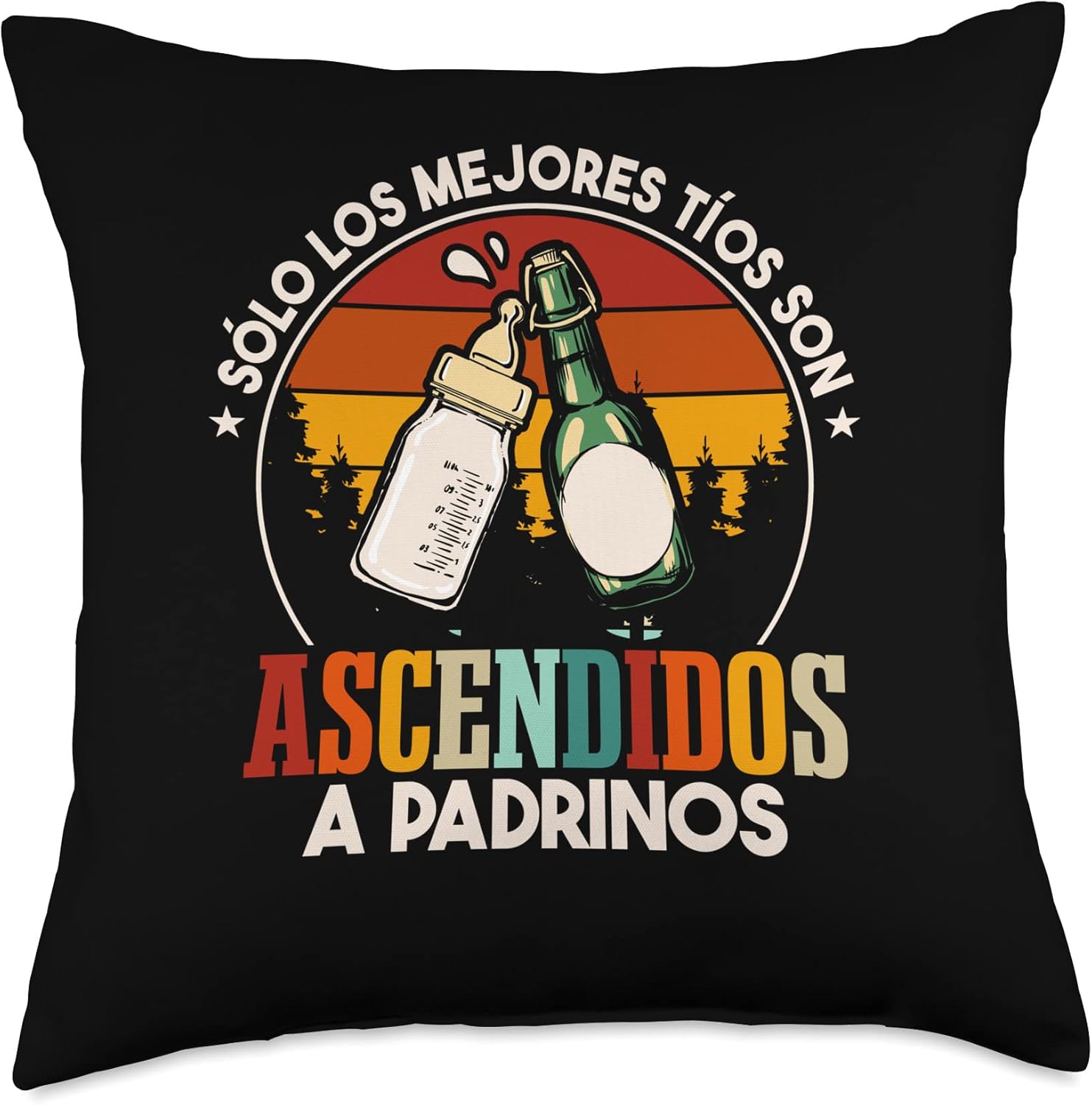 Solo Los Mejores Tíos Son Ascendidos A Padrinos – Almohada (18 x 18 pulgadas), multicolor