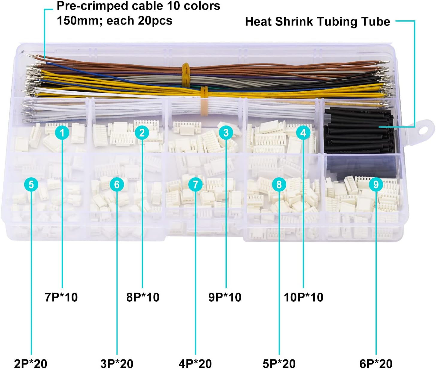 Kit de conector GH de 0.049 in y cables preprensados de alta calidad, para kit de cables Pixhawk controlador de vuelo Pixhawk2, total de 140