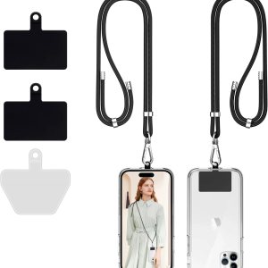 Cordón universal para teléfono celular, cordón cruzado con correa ajustable de nailon para el cuello, compatible con cada teléfono móvil (paquete de Cordón universal para teléfono celular, cordón cruzado con correa ajustable de nailon para el cuello, compatible con cada teléfono móvil (paquete de