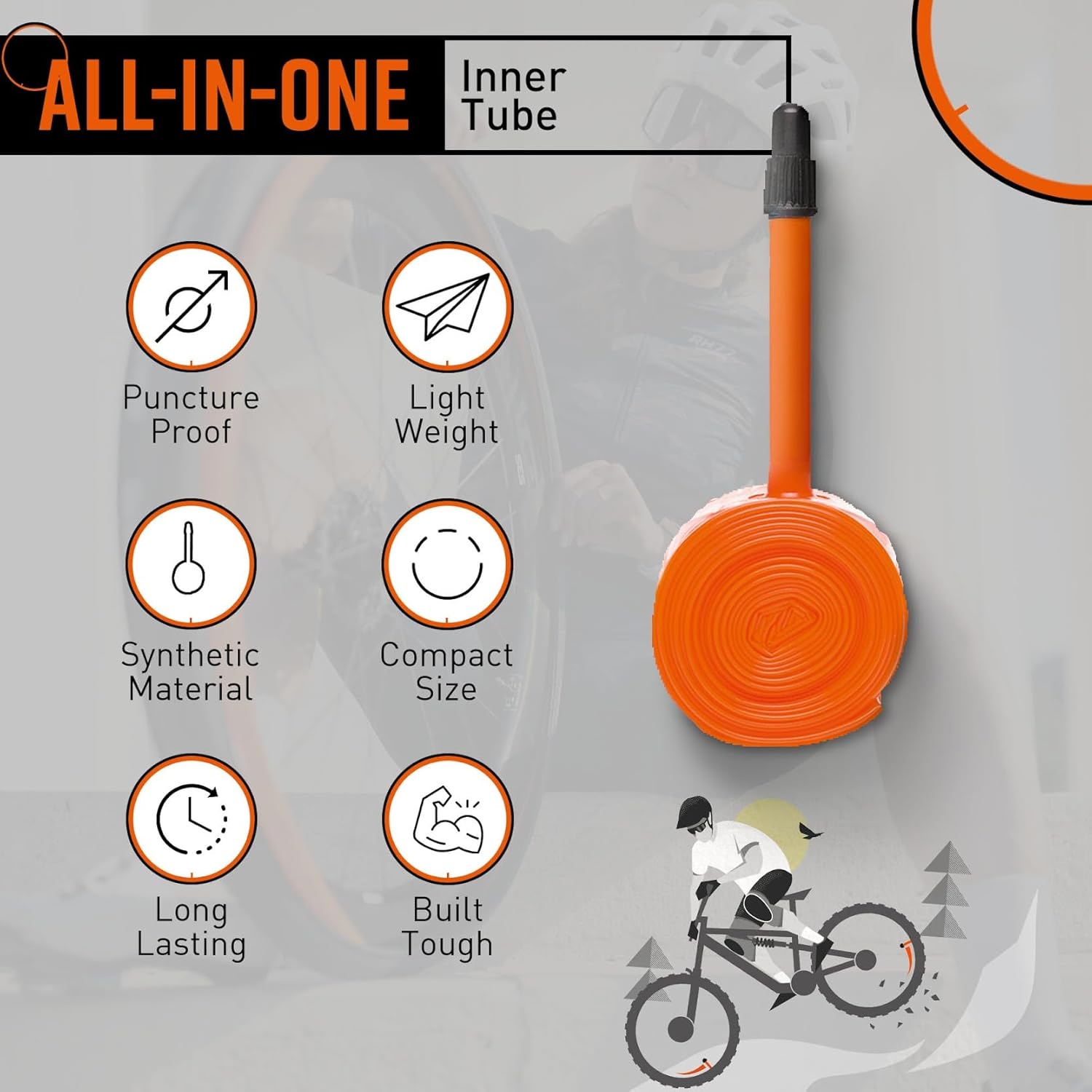 Tubolito – Tubo interior de bicicleta ultraligero MTB S-Tubo  Tubo de bicicleta de montaña Tubolito más ligero  Repuesto perfecto para sistema sin