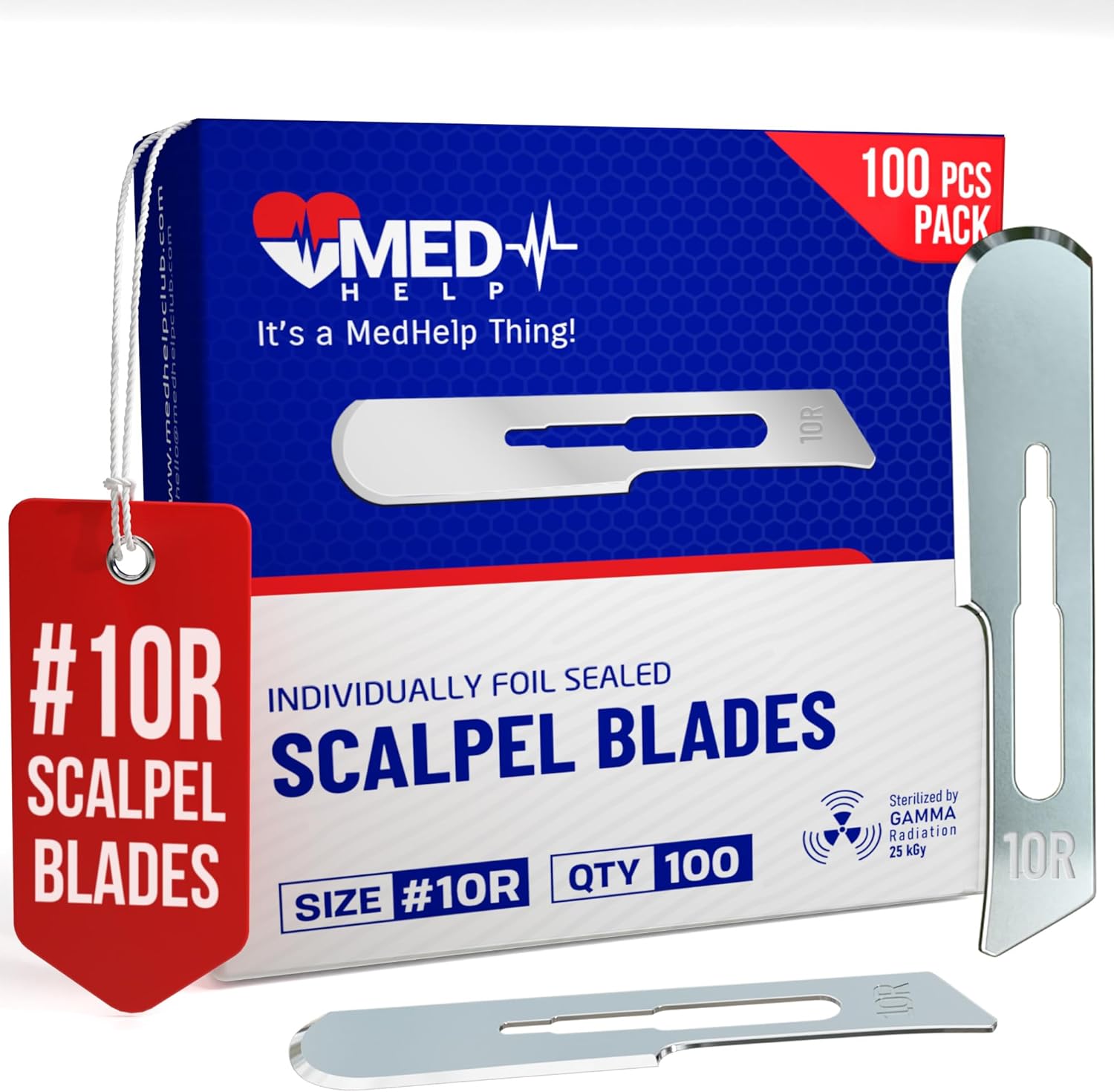 10r Blades Dermaplaning – Paquete de 100 cuchillas Dermaplane 10r, cuchillas Dermablade de acero de alto carbono empaquetadas individualmente,
