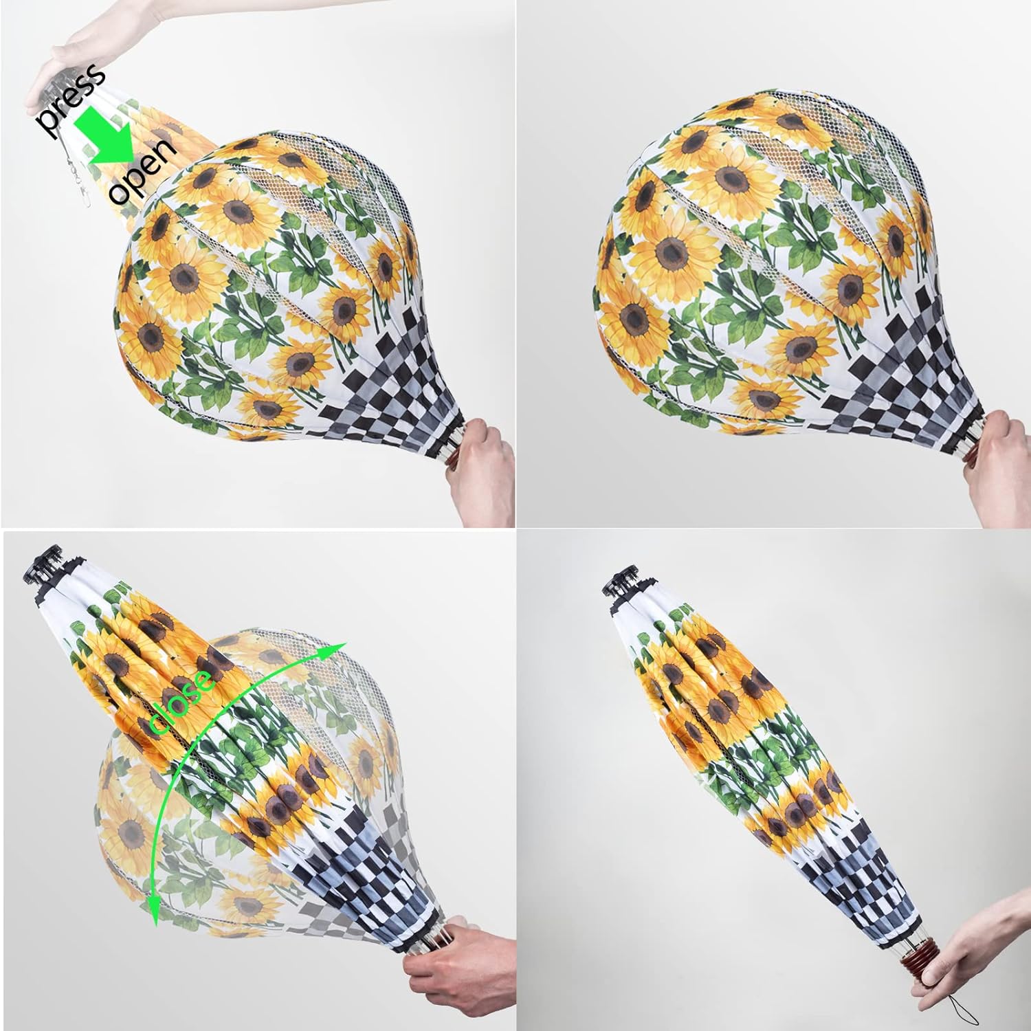 Girasol gigante globo aerostático para jardín, molinetes grandes, molinillos de viento Whirligigs juguetes para niños, decoración de patio,