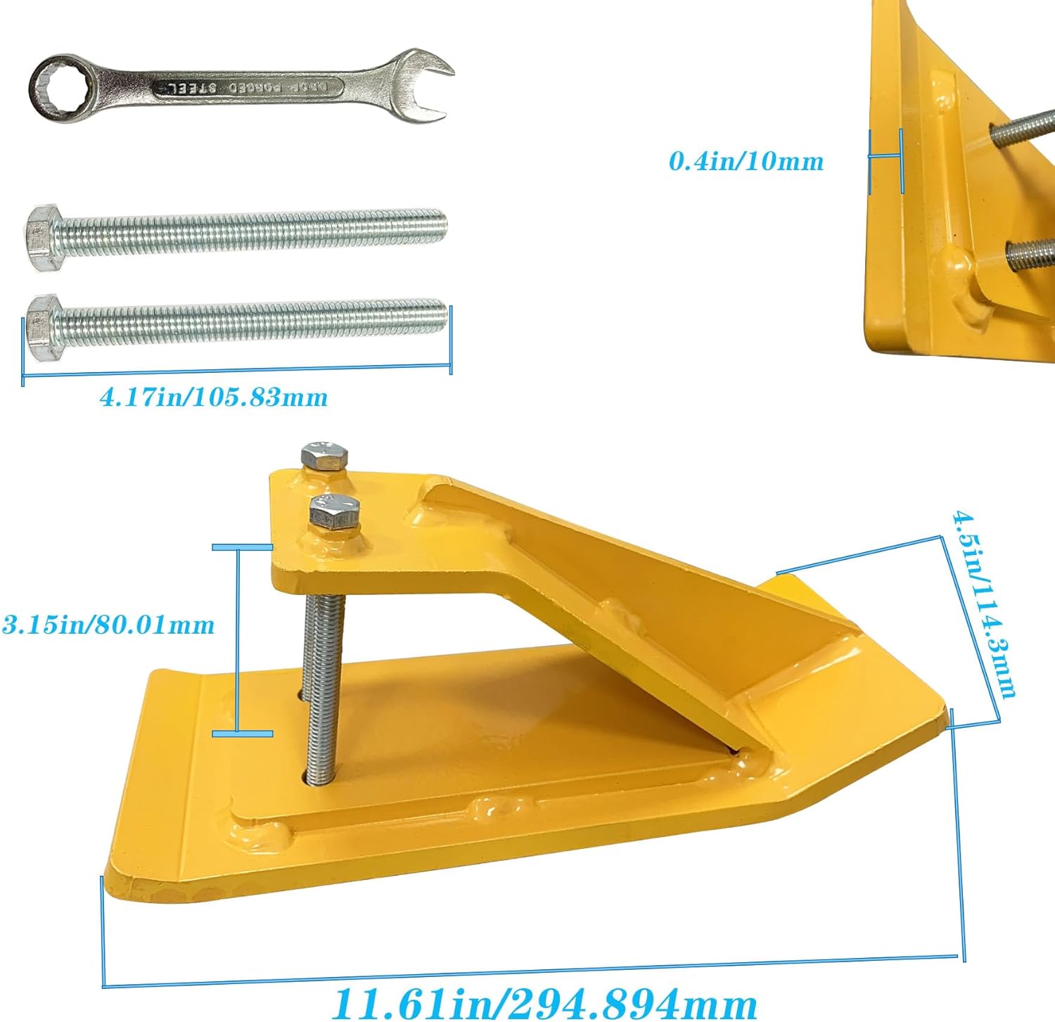 2 protectores de cubo de tractor amarillo, protector de borde, tuercas y pernos de doble bloqueo, protector antideslizante para accesorios de cubo