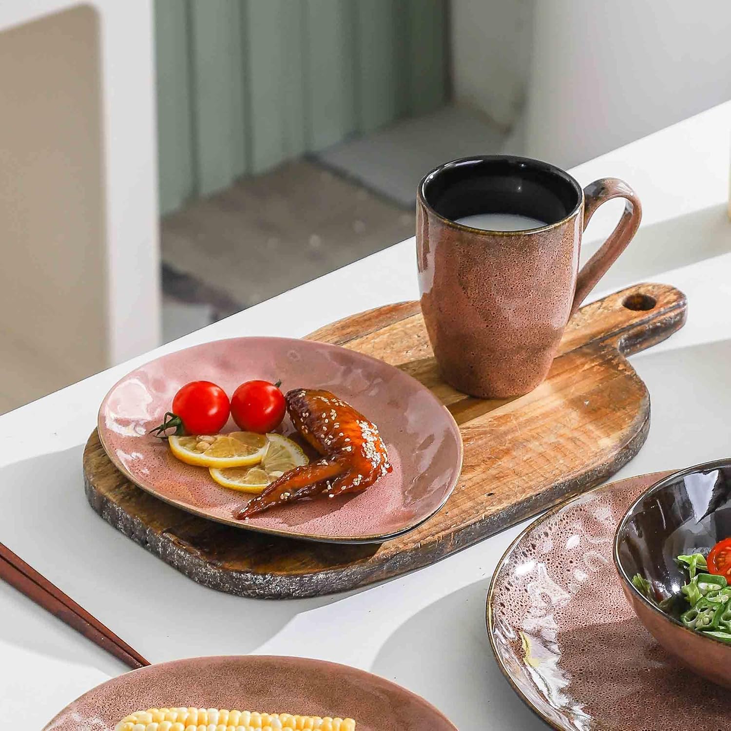 UNICASA Aperitivo pequeño, platos de ensalada, postre de cerámica, platos para aperitivos, platos de cocina de cerámica, platos para tartas de boda,