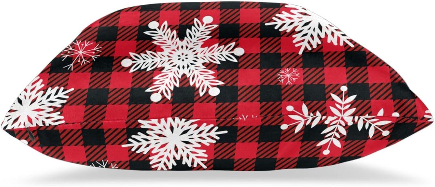 Juego de 2 fundas de almohada decorativas de 16 x 16 pulgadas, diseño de copos de nieve, protector de almohada suave, decoración moderna del hogar