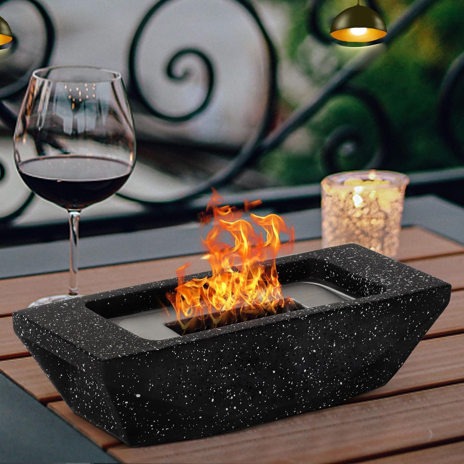Hoguera de mesa portátil de 12.5 pulgadas, tazón de hoguera portátil sin humo, para interiores y exteriores, chimenea, jardín, patio, balcón,