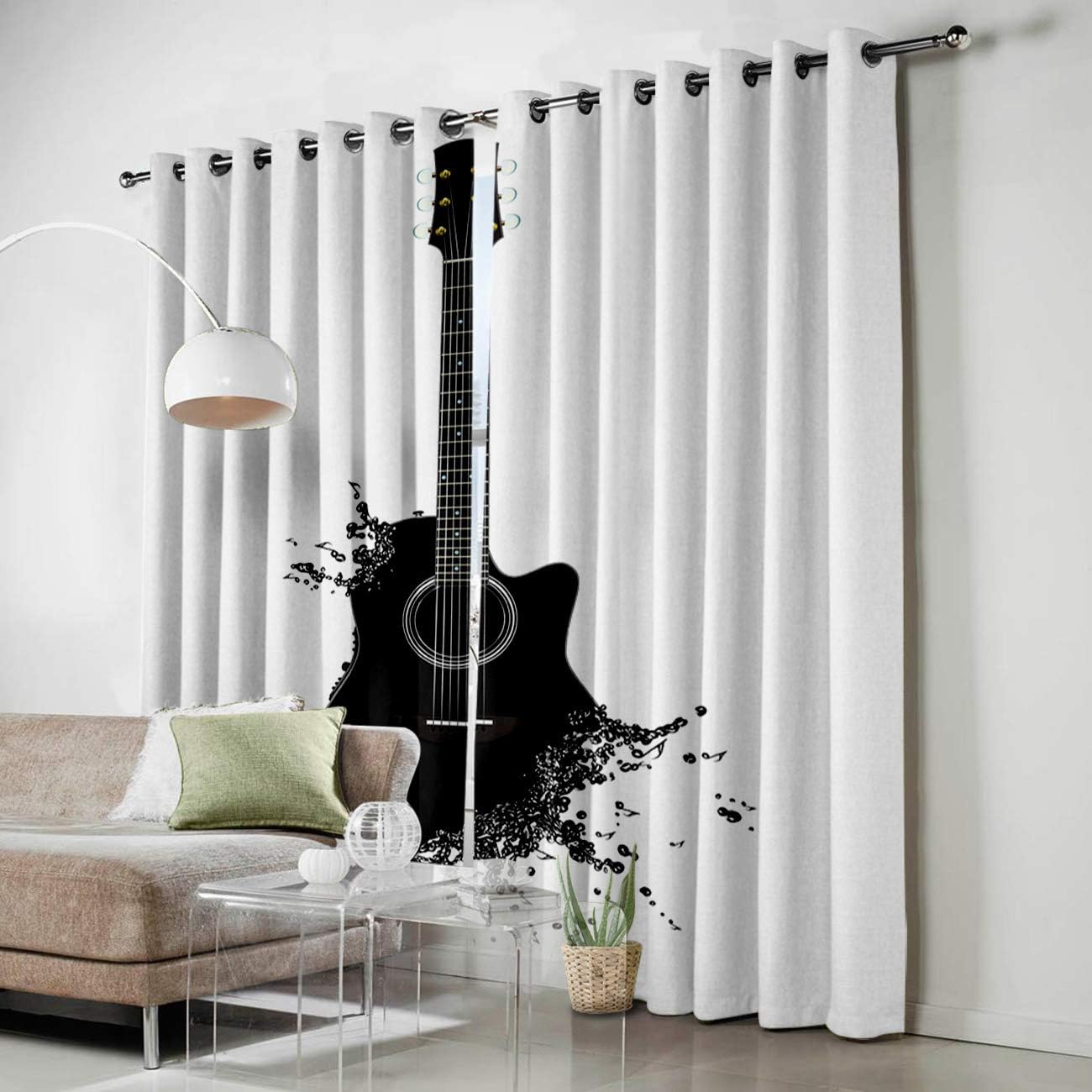 Cortinas opacas térmicas con ojales metálicos para habitación, dormitorio, sala de estar, 52 x 90 pulgadas, color negro