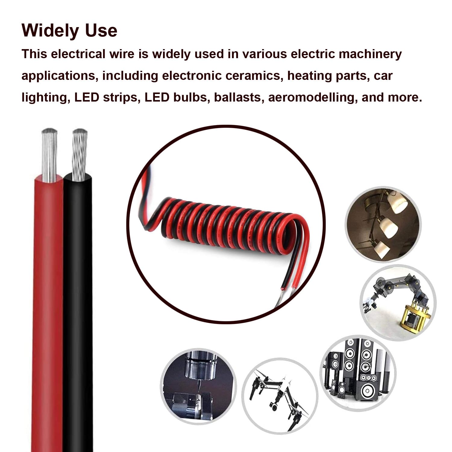 LINKSQ Cable eléctrico 2468 VW-1 FT1 (100 pies) calibre 16 2 conductores, cable de cobre estañado trenzado sin oxígeno de 2 cables, 16 AWG 2 cables,