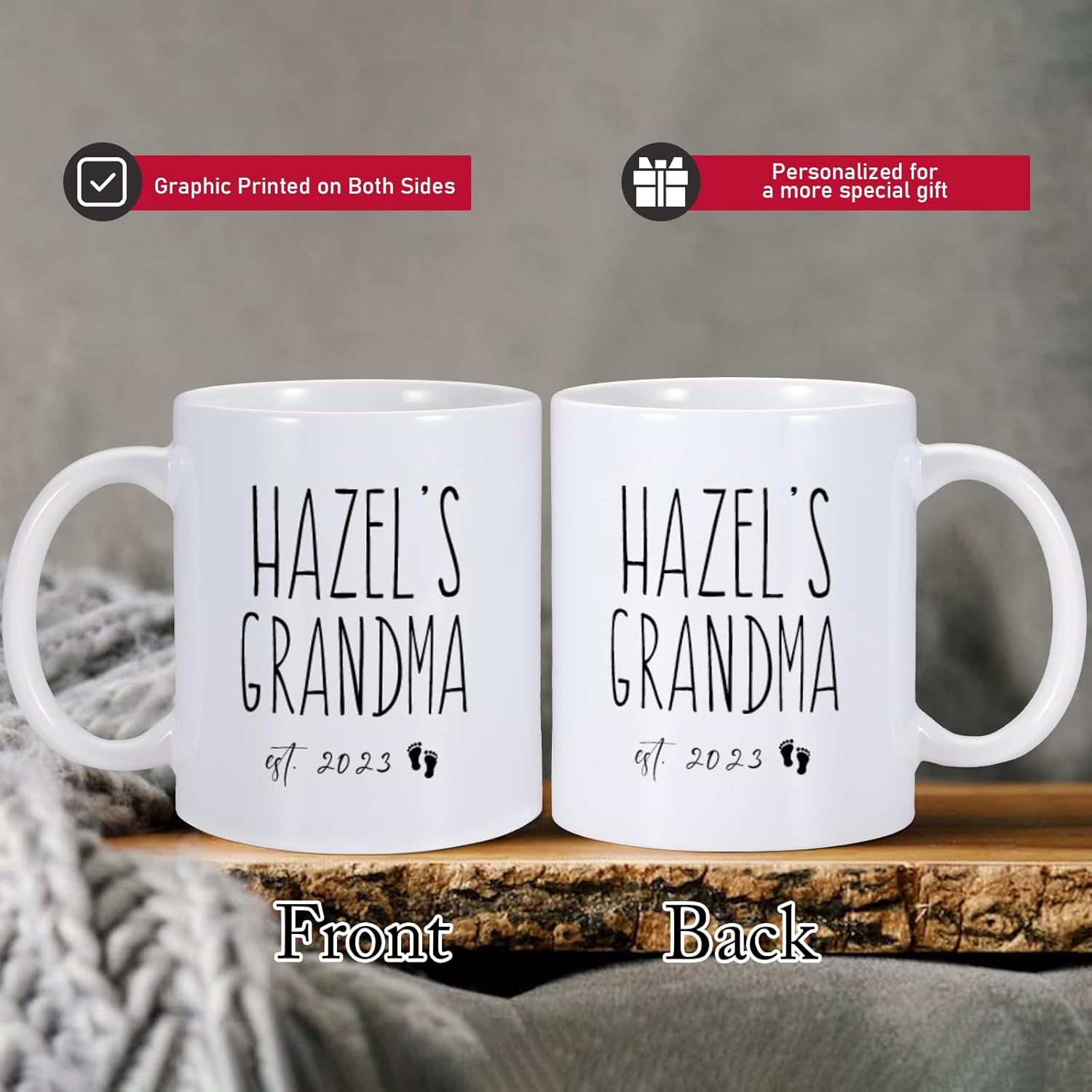 Taza personalizada con texto en inglés “Promoted To Grandma 2023”, regalos para la abuela por primera vez, anuncio de embarazo para abuela,