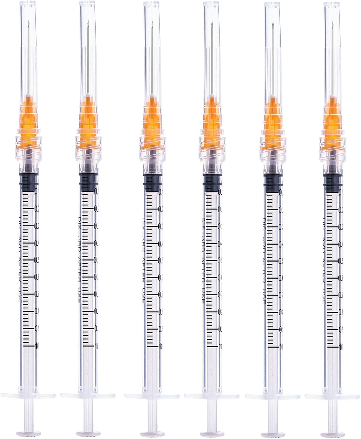1 cc con cerradura Luer de calibre 25 de 1 pulgada, envuelta individualmente, paquete de 20