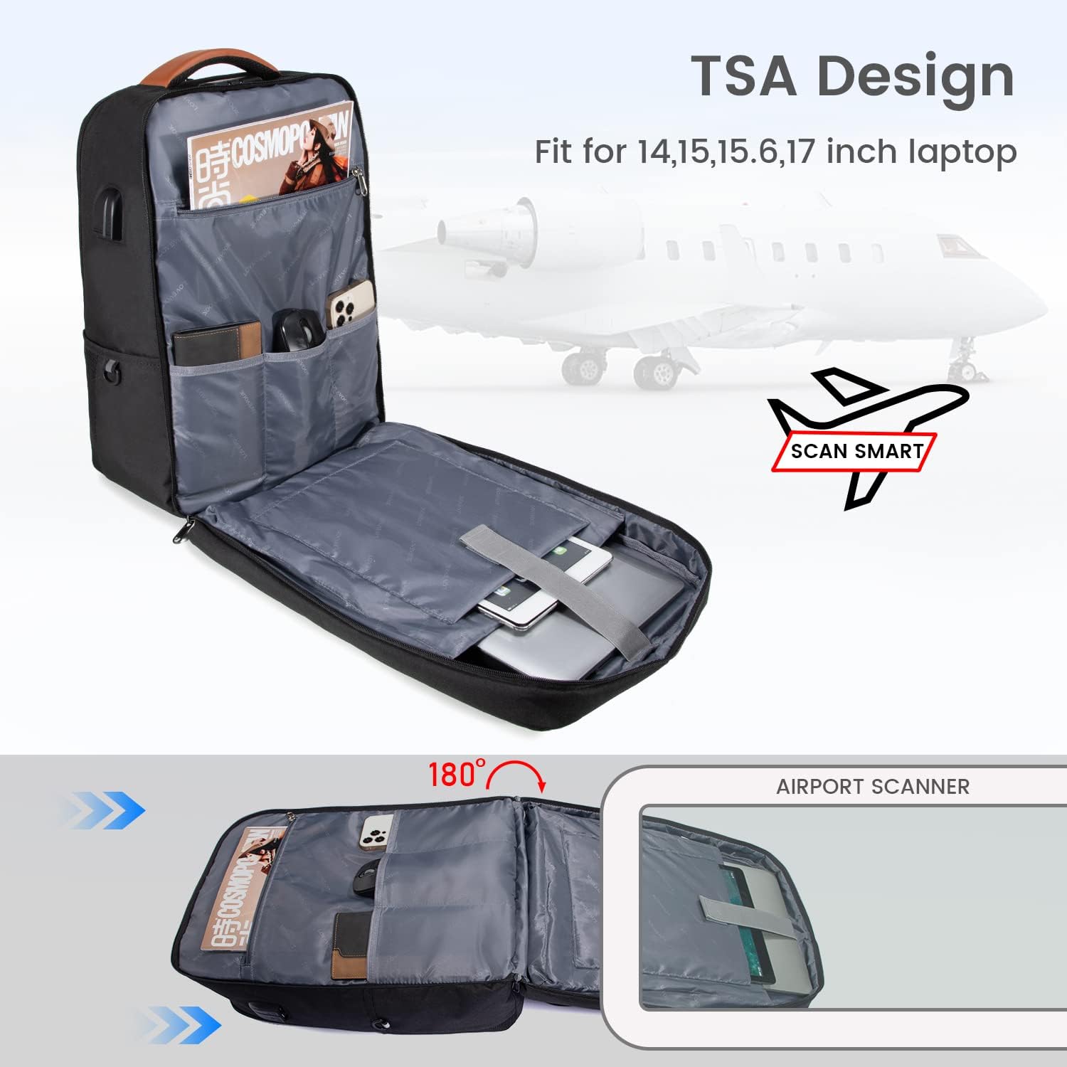 LOVEVOOK Mochila para computadora portátil para mujer, mochila de trabajo de viaje TSA antirrobo, mochila para computadora de negocios de 17