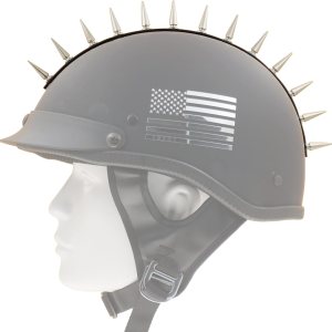 Tira adhesiva punk de piel sintética con clavos de cono de metal, accesorio para peluca Mohawk Warhawk para casco (#1 plateado) Tira adhesiva punk de piel sintética con clavos de cono de metal, accesorio para peluca Mohawk Warhawk para casco (#1 plateado)