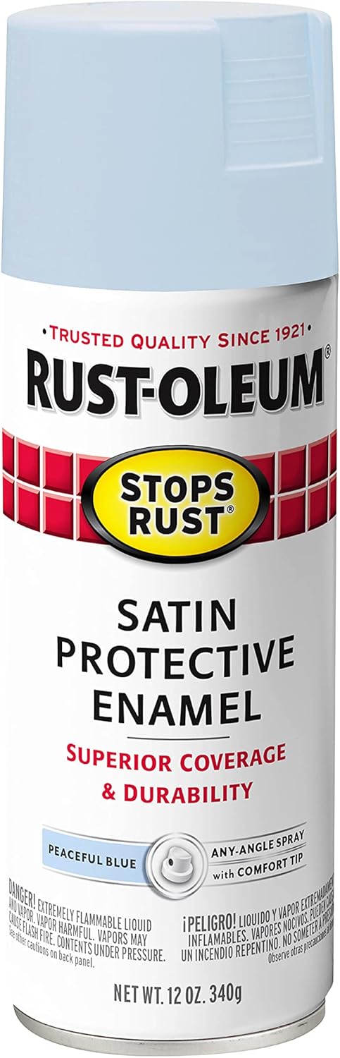 Rust-Oleum – Pintura en aerosol antióxido Stops Rust, 12 onzas, color azul pacífico satinado, modelo 365145