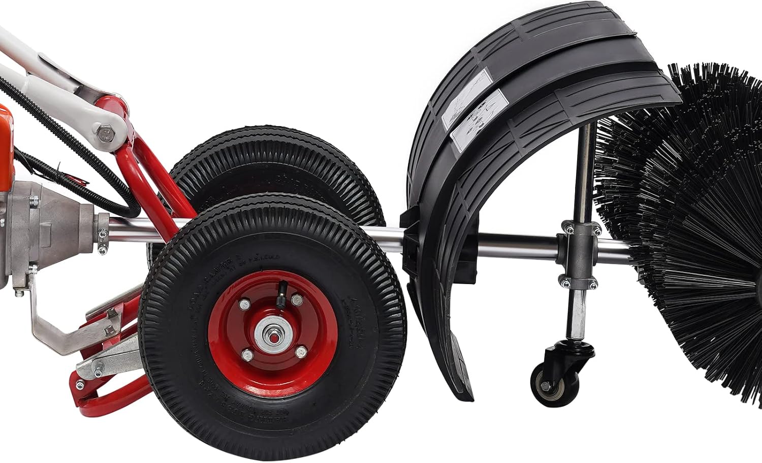 Escoba eléctrica de gas 52 CC 2.5 HP, escoba de barrido para caminar detrás de la mano, barredora de empuje para césped, hojas, nieve, césped