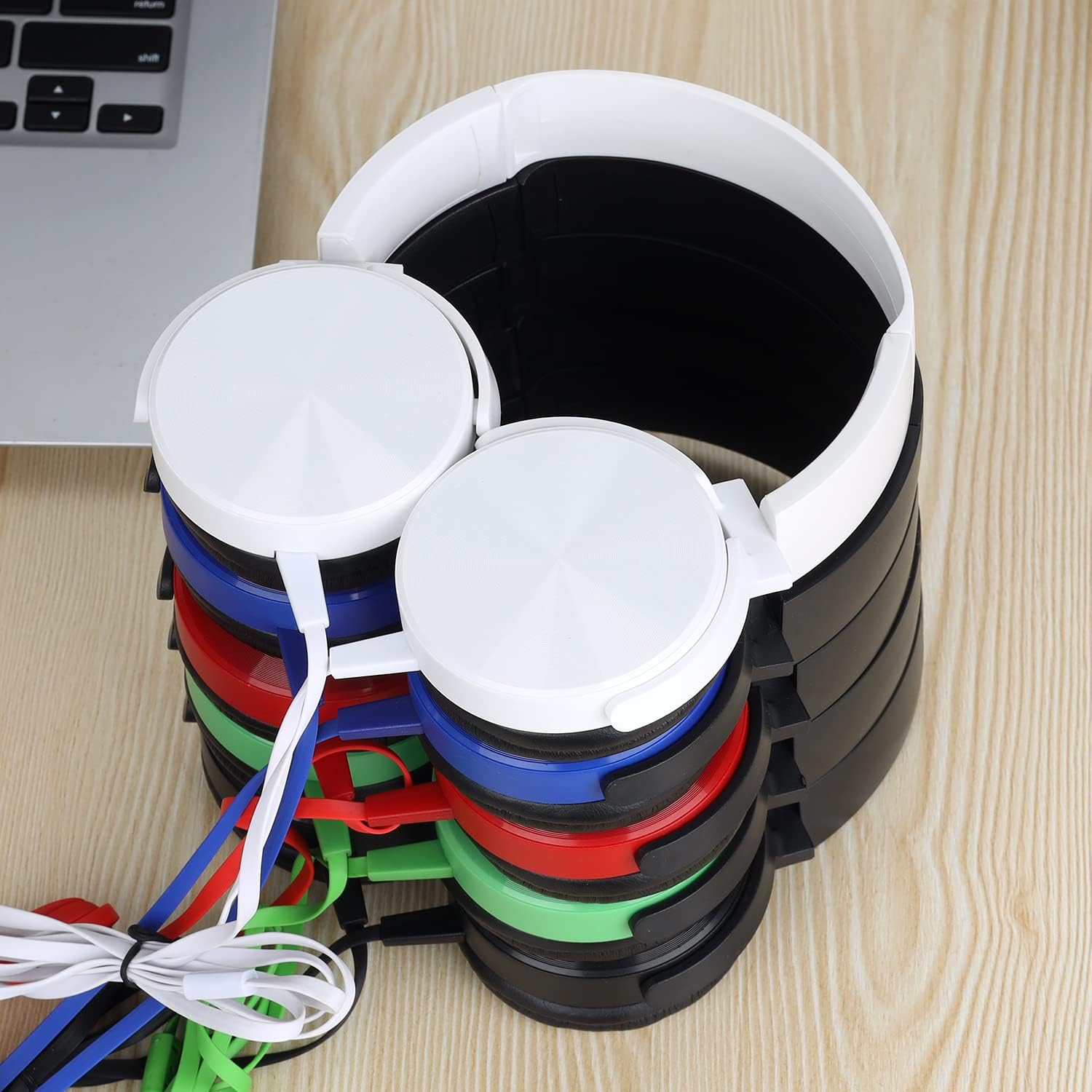 Auriculares para el aula, paquete de 10 unidades, multicolor, juego de clase para estudiantes escolares, niños, niñas y adultos, auriculares con