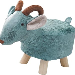Reposapiés otomano de animales, portátil, de madera, multifuncional, con dibujos animados, sofá otomano para sala de estar, porche, habitación de Reposapiés otomano de animales, portátil, de madera, multifuncional, con dibujos animados, sofá otomano para sala de estar, porche, habitación de