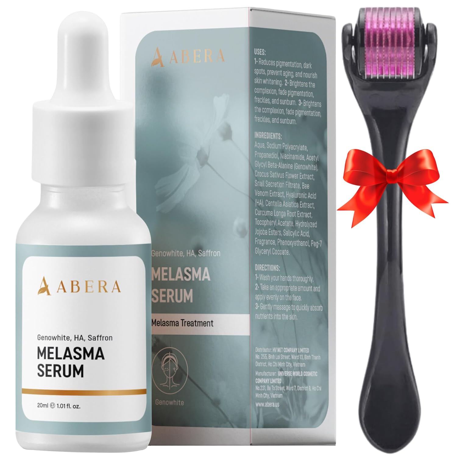 Abera Tratamiento de melasma para cara, removedor de manchas oscuras de melasma, suero corrector de manchas oscuras, manchas solares, manchas de la
