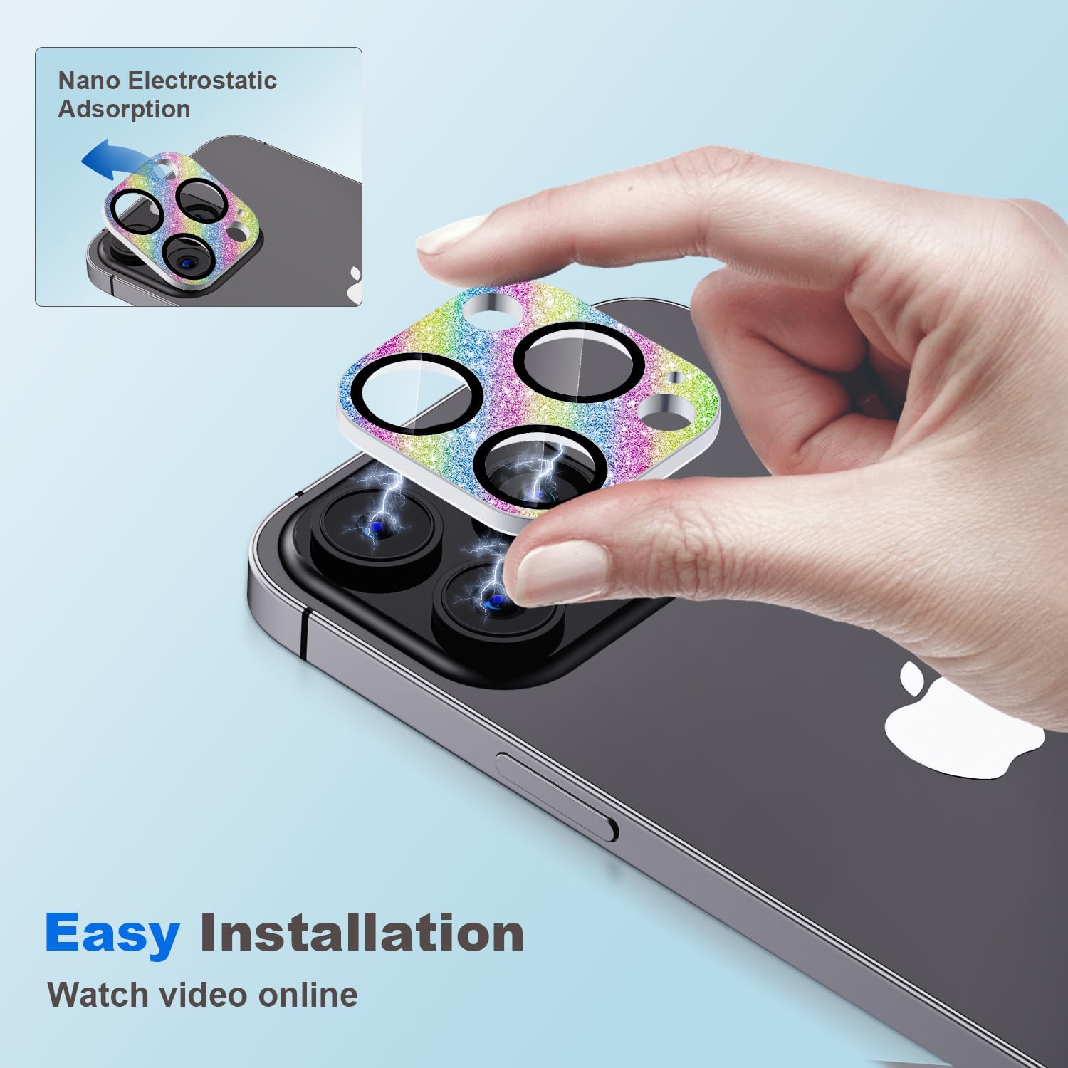 Mansoorr Protector de lente de cámara para iPhone 15 ProiPhone 15 Pro Max, protección contra caídas y cobertura completa Protector de pantalla de