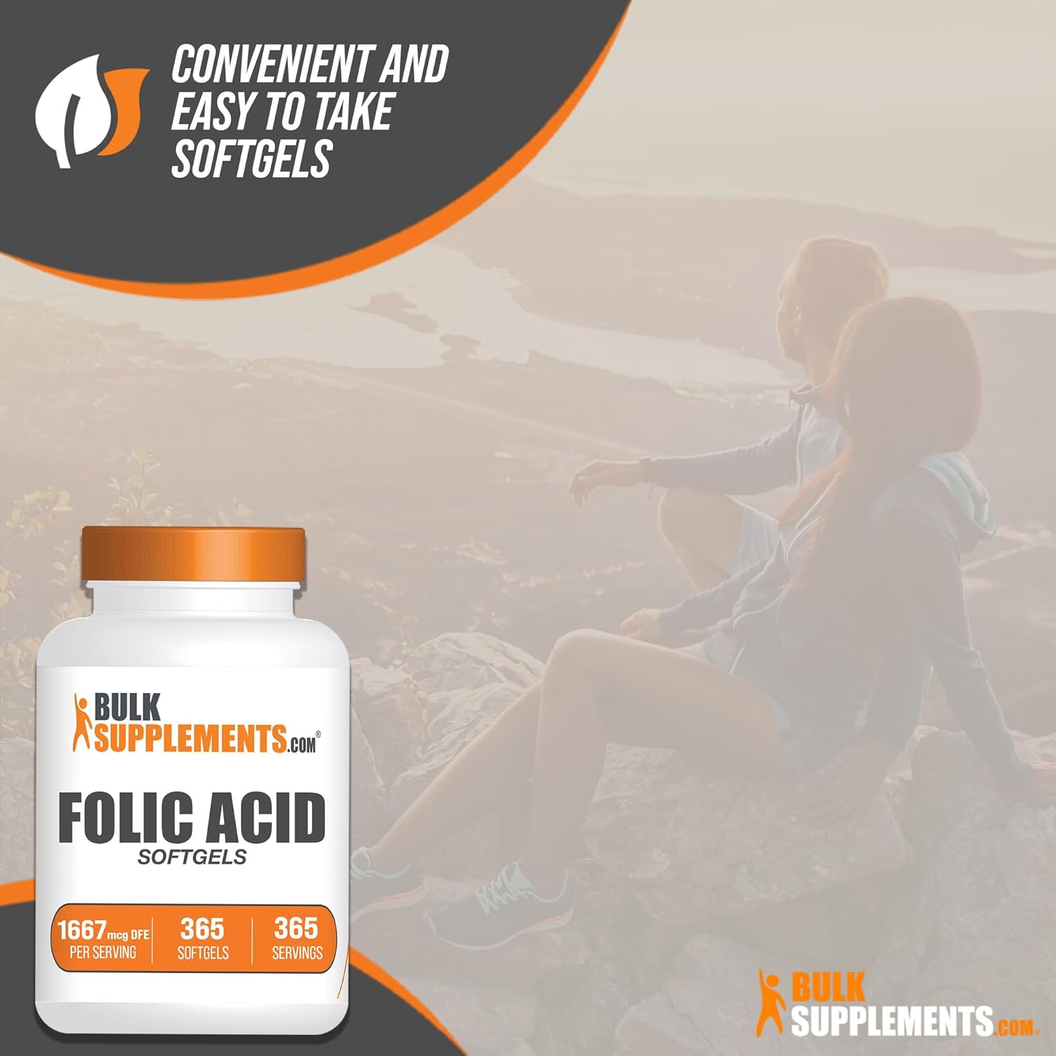 BULKSUPPLEMENTS.COM Ácido fólico 1000mcg – Cápsulas blandas de ácido fólico, vitamina B9, suplemento de ácido fólico, vitaminas prenatales de ácido