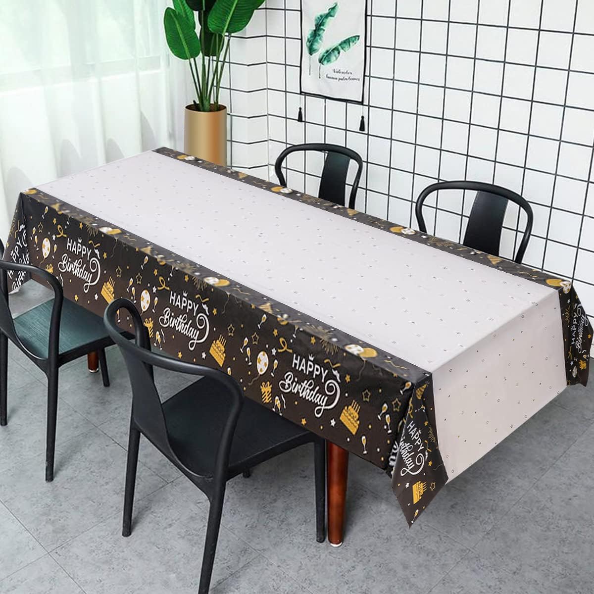 Happ – Mantel rectangular para fiestas de cumpleaños en interiores o exteriores, suministros para mujeres y hombres (54 x 108 pulgadas, 2 unidades)