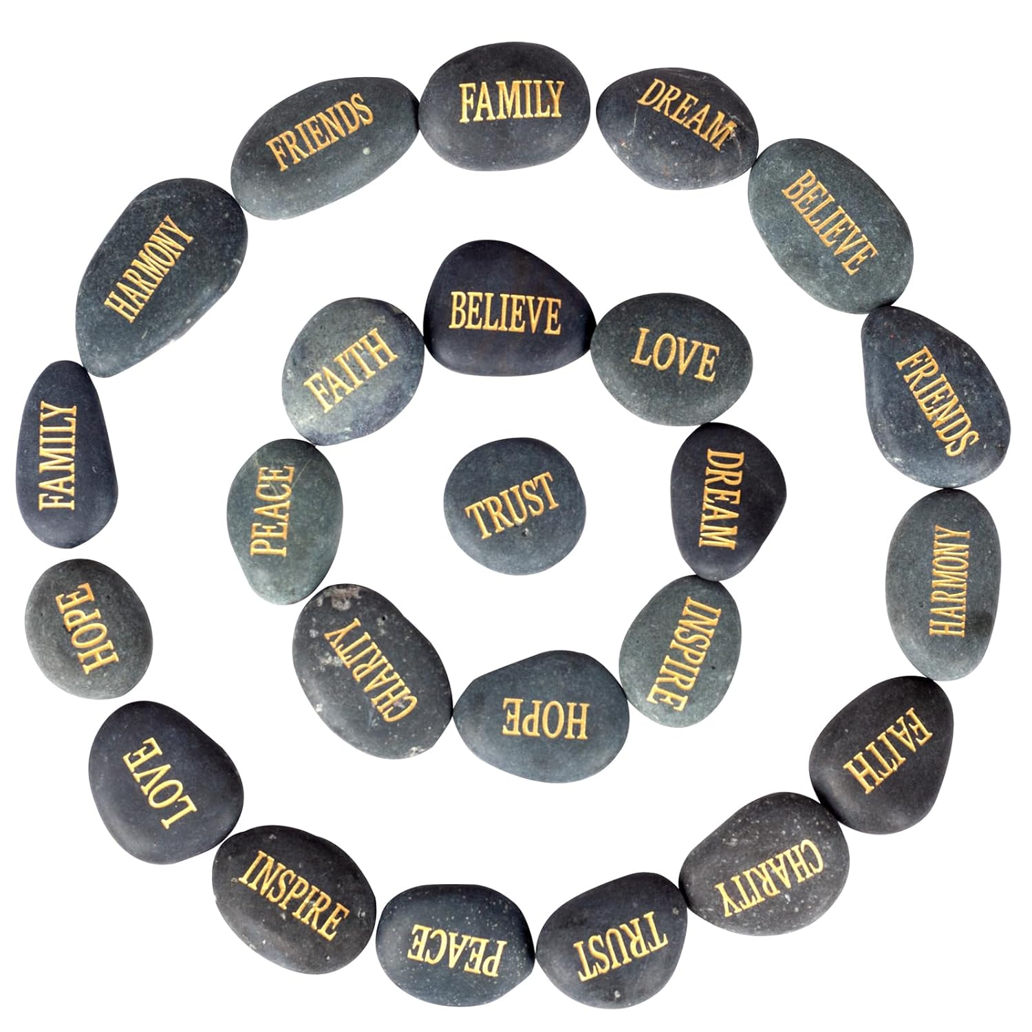 Barelove 12 piedras inspiradoras grabadas inspiradoras para fomentar la fe, oración, piedras de jardín pulidas, regalos únicos y reflexivos, ideales
