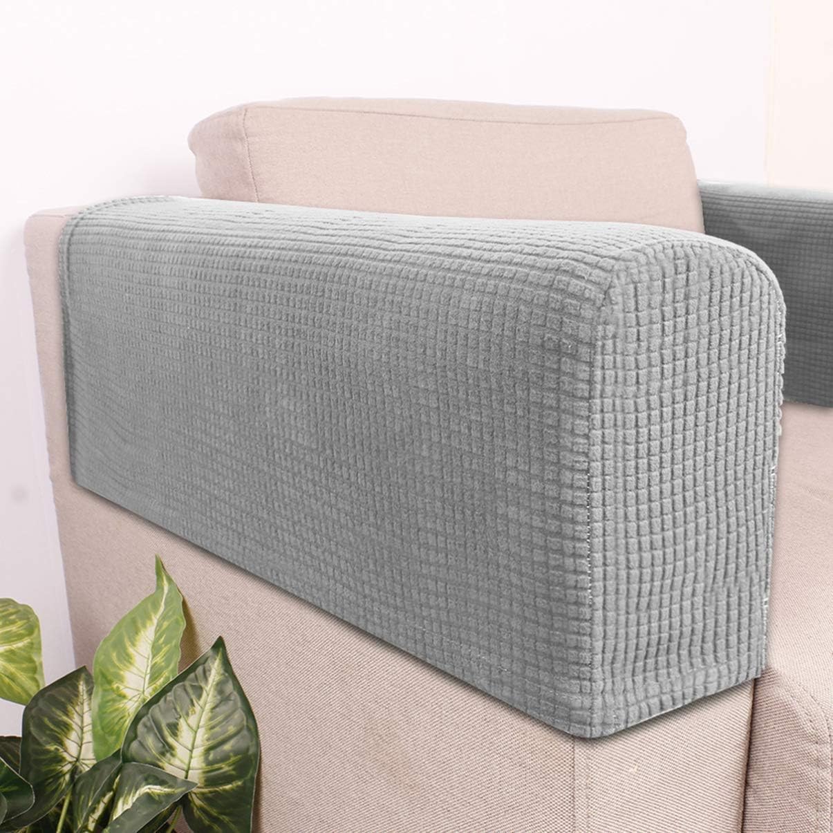 2 fundas antideslizantes para reposabrazos de sofá, fundas elásticas para sillón, protector elástico para el hogar, oficina, sillón reclinable, sofá