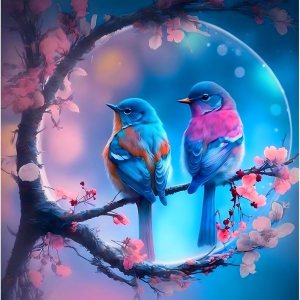 RICUVED Kit de pintura de diamantes de pájaros, kit de arte de diamantes de flores para adultos, pintura de diamante 5D, taladro redondo completo, RICUVED Kit de pintura de diamantes de pájaros, kit de arte de diamantes de flores para adultos, pintura de diamante 5D, taladro redondo completo,