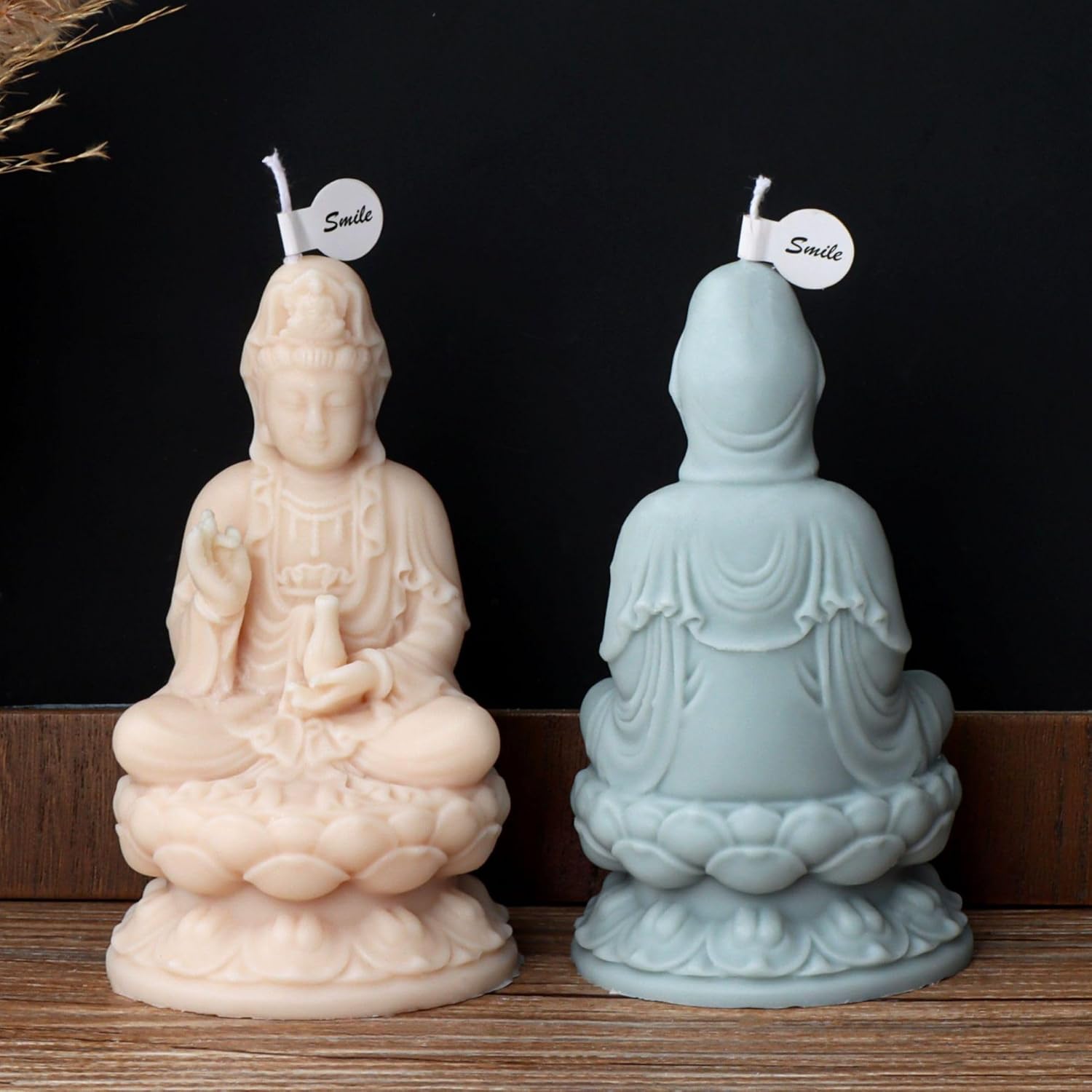 Molde de vela de Buda 3D Quan Yin Buddha estatua de silicona para escultura, vela de cera de soja, arte de resina, manualidades de bricolaje