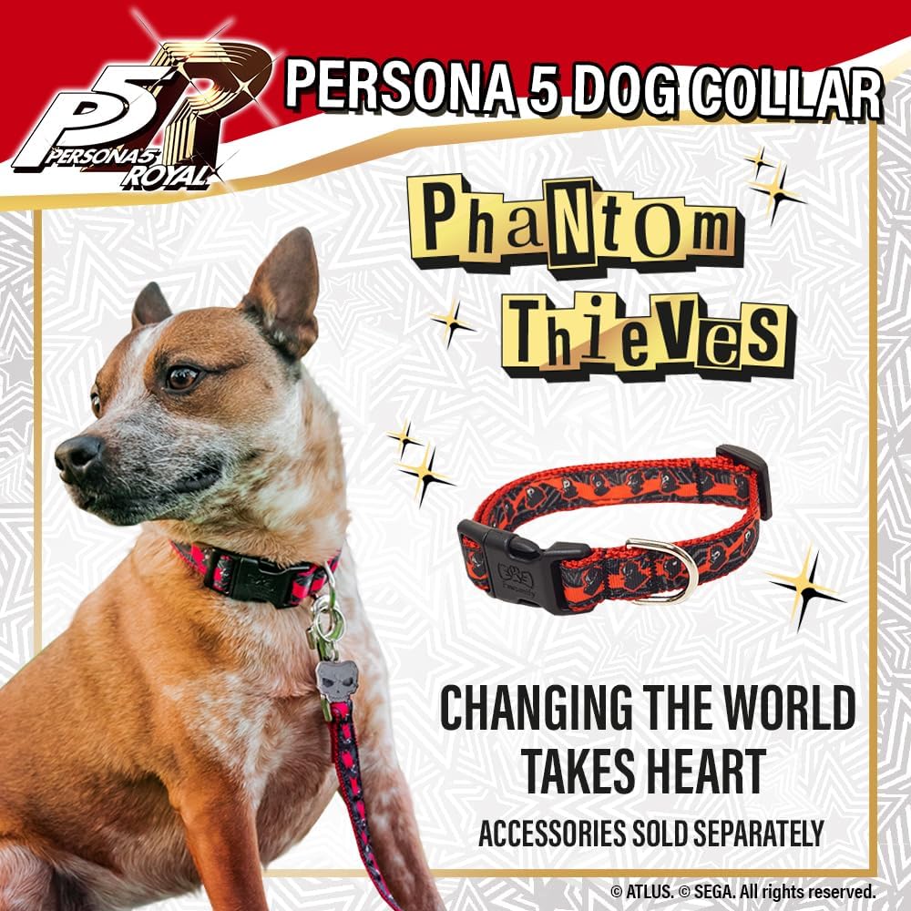 Persona 5 – Collar para perros grandes, medianos y XS y pequeños, con licencia oficial del anime, collar de perro de anime Persona 5 Royal Phantom