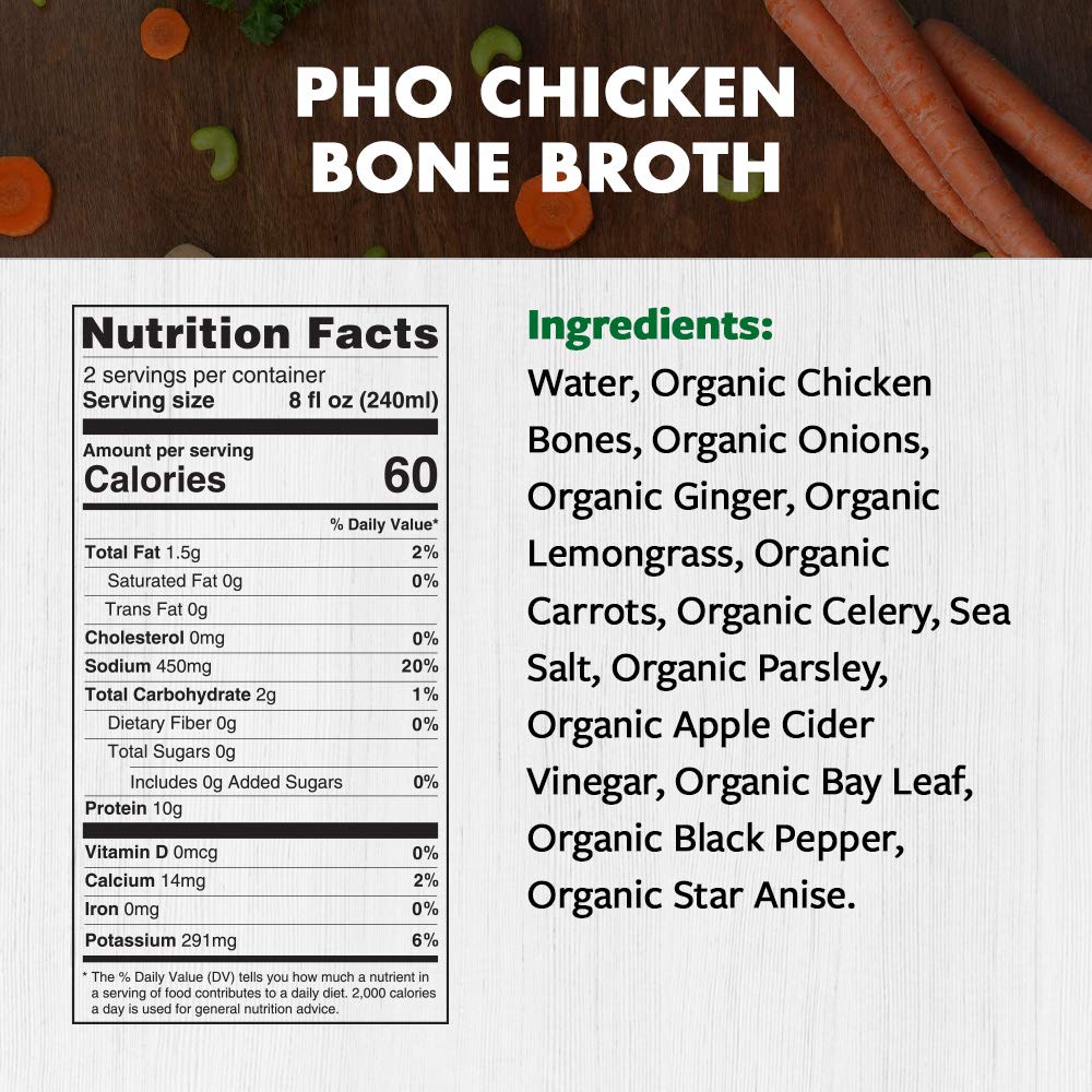 Smart Chicken Caldo de pollo orgánico (Pho, 16.9 onzas (paquete de 6))