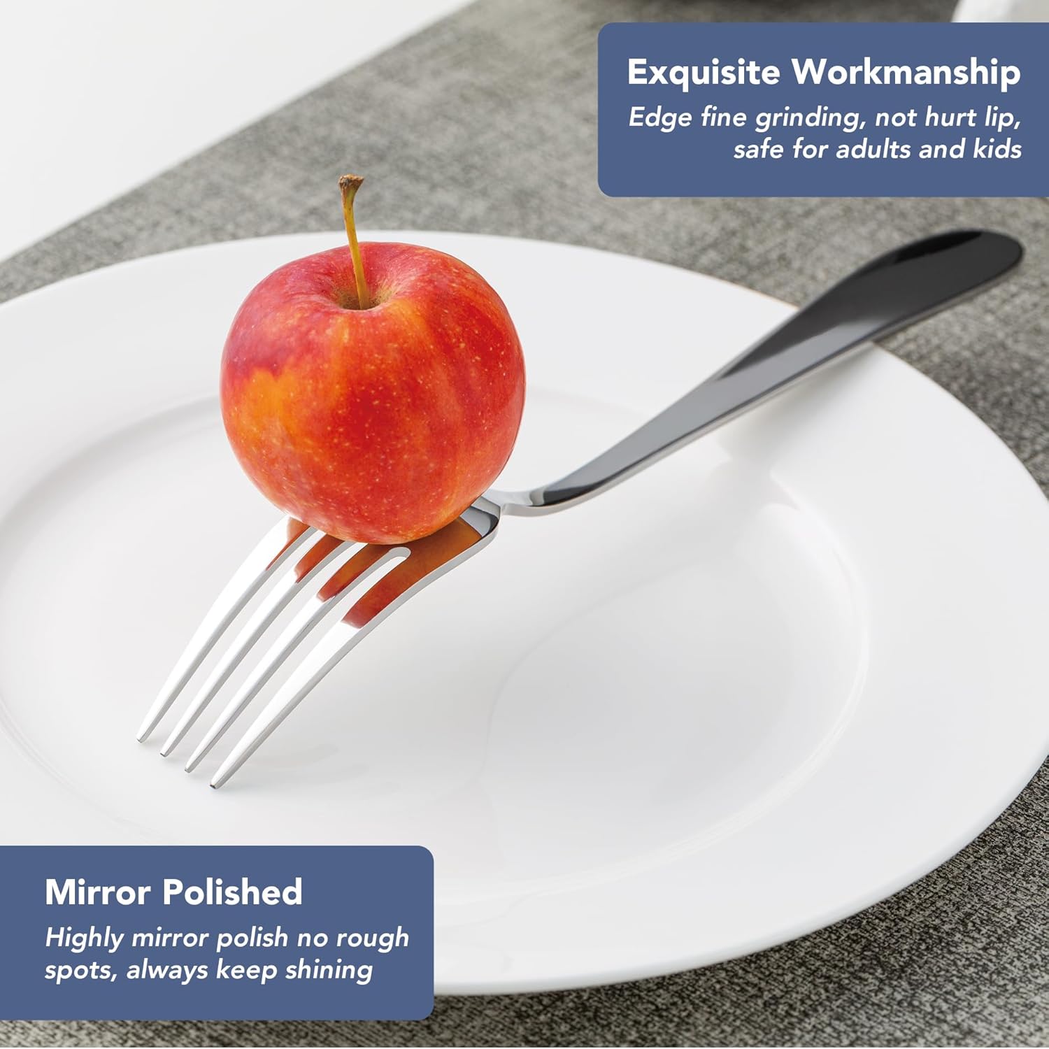 Juego de 4 tenedores de cena personalizados, 7.87 pulgadas de acero inoxidable de alta calidad con texto personalizado, tenedores de mesa, tenedores