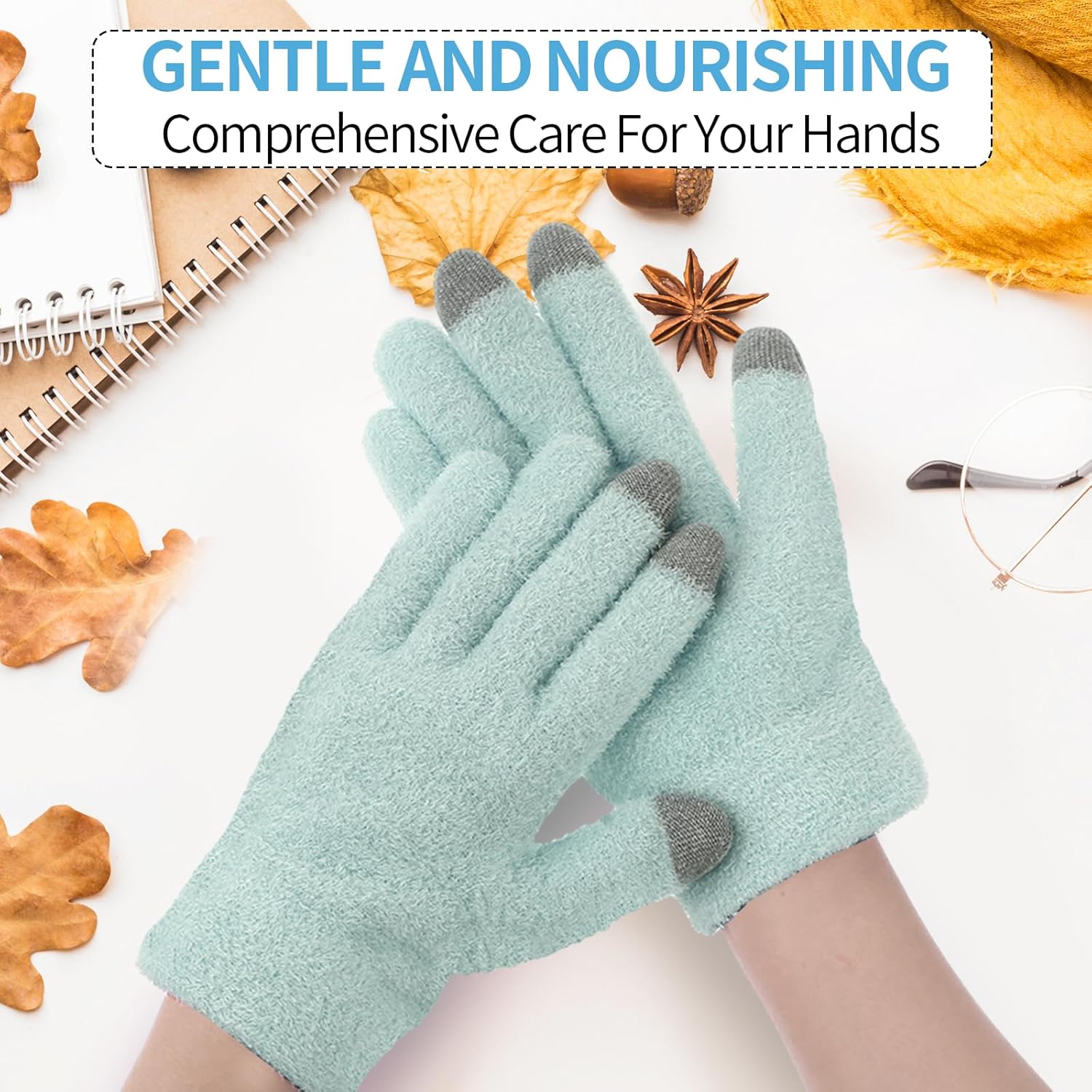 Guantes de spa para manos secas, guantes hidratantes durante la noche con buen forro, guantes hidratantes para pantalla táctil para mujeres y