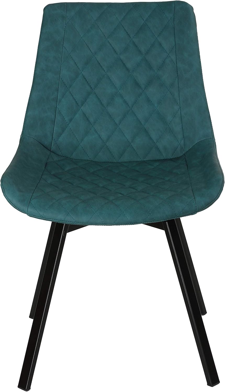 Cortesi Home Azov – Juego de 2 sillas de comedor giratorias, piel sintética color aguamarina profunda
