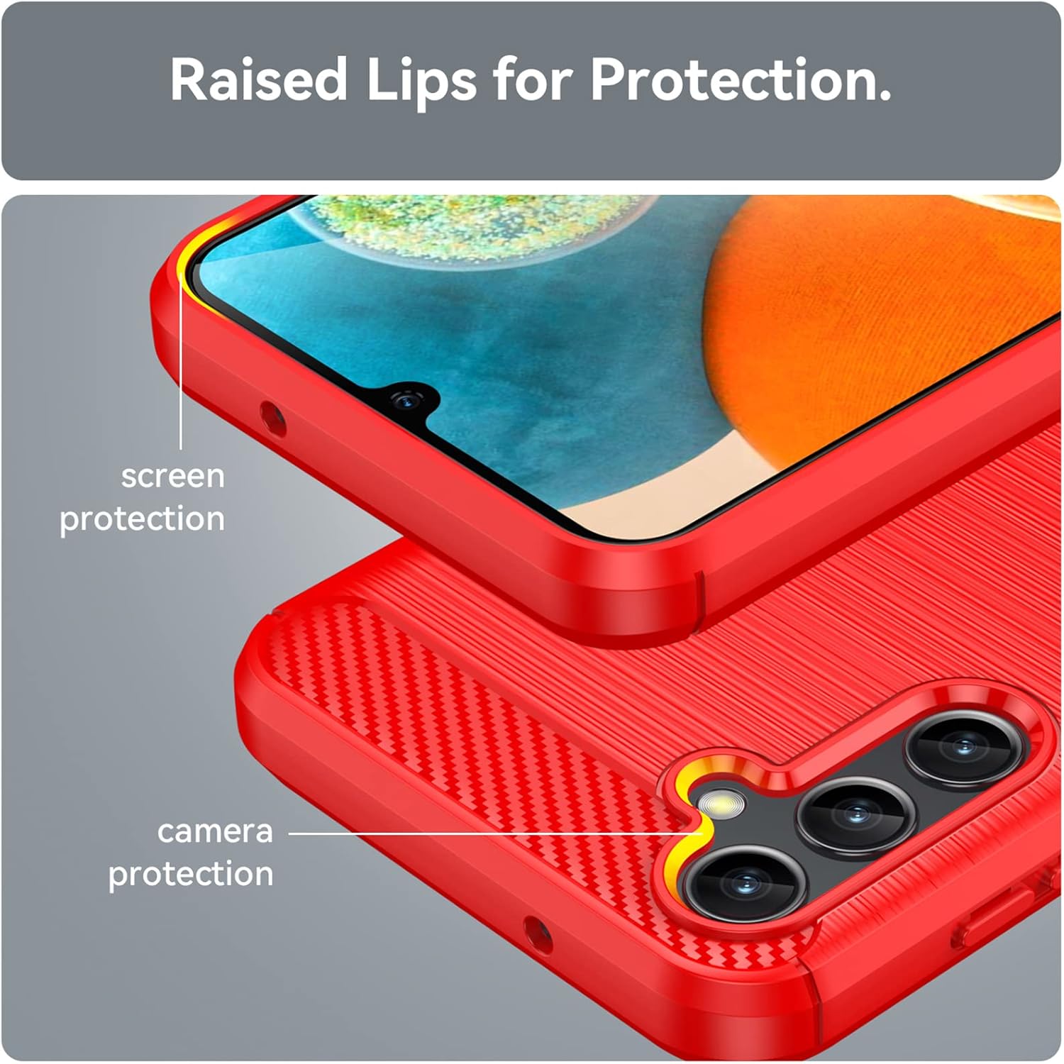 Funda para Samsung Galaxy A14 5G, Galaxy A14 con protector de pantalla HD, absorción de golpes flexible de TPU parachoques de goma suave para