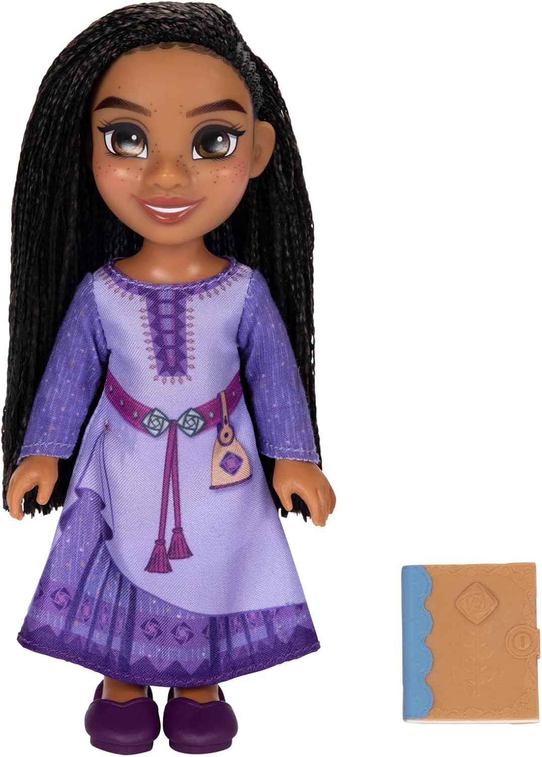 Disney Wish Asha – Muñeca pequeña de 6 pulgadas de alto, tamaño de bolsillo con auténticas modas de películas