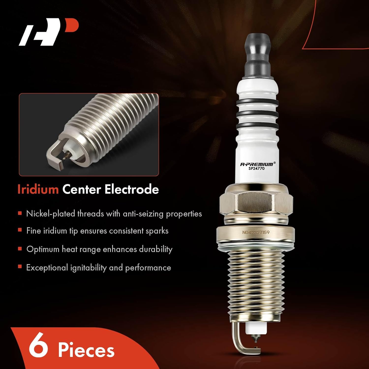 A-Premium Iridium Platinum – Bujías compatibles con Honda Accord 1995-2002, Pilot 2003-2005, Odyssey 1999-2004 y Acura MDX 2001-2002, TL 1999-2003,