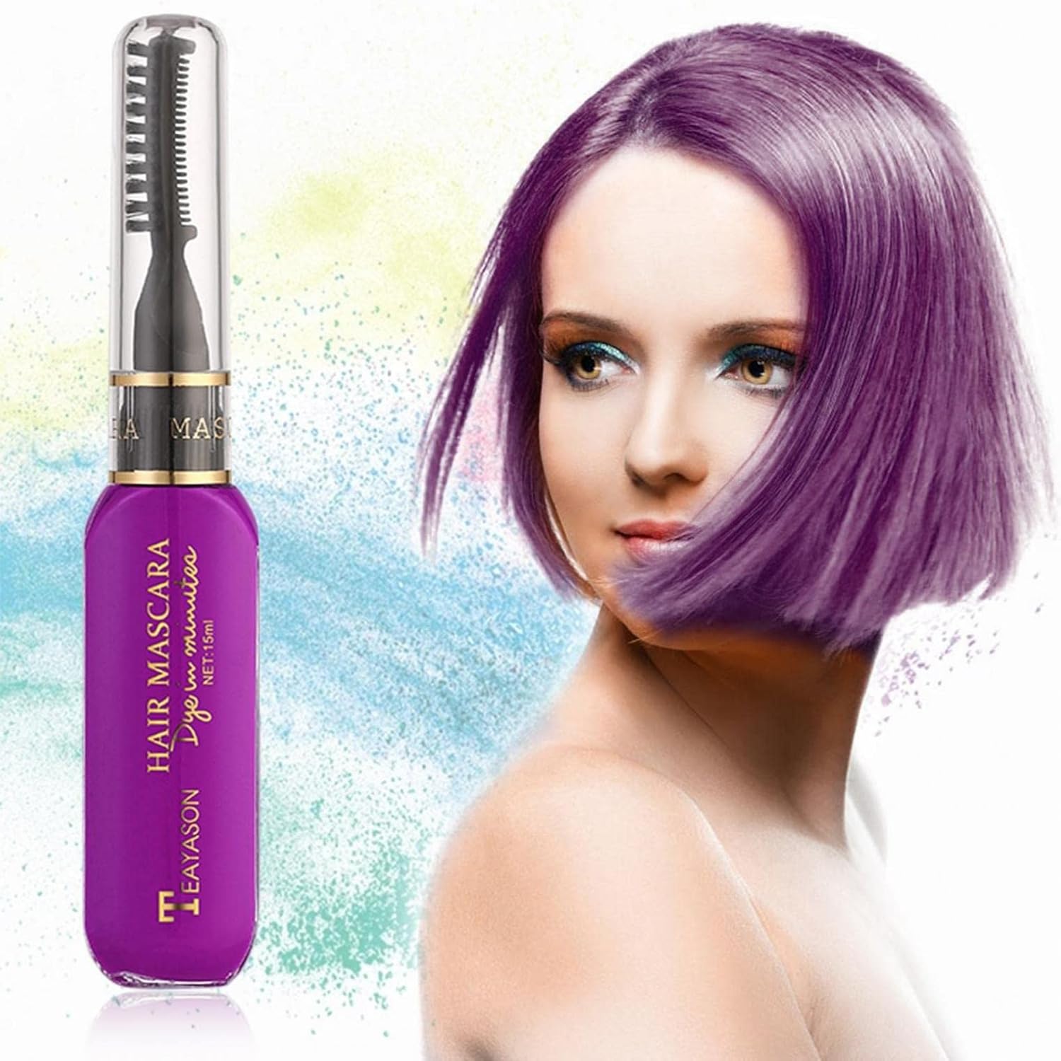 Juego de peines de tiza temporal para el cabello, máscara de tiza lavable para niñas y niños para Navidad, fiesta de cumpleaños, cosplay